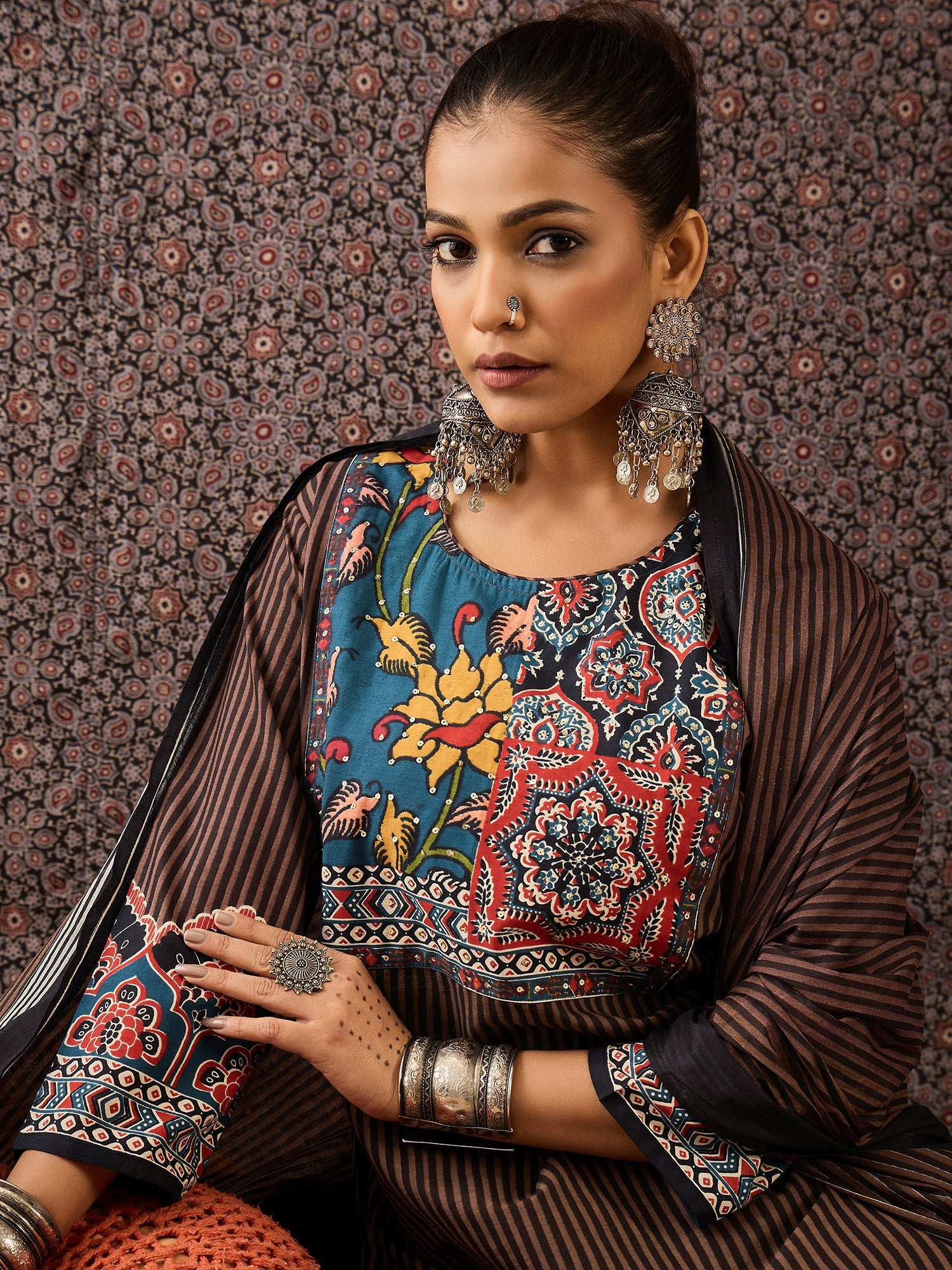 indo era, indo era kurta set, indo era suit, Kurta Set, Kurta set for women, cotton kurta set, indo era kurta set for women, Anarkali Kurta Set, Palazzo Kurta Set, Sleeveless Kurta, Embroidered Kurta, New Arrivals, Work wear, Dress, Best seller, Heeramandi dress, Summer sale, Summer suit, Wedding collection, Special offer, plus size, Spring summer, party wear, Summer Special, Printed Kurta, wedding wear, outfit ideas, Straight Kurta, Cotton Outfit, A line dress, dress for women,Brown kurta set