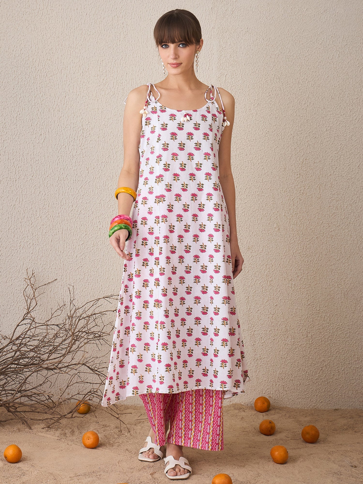 indo era, suit, kurta set for women, indo era kurta, kurta sets for ladies, summer dresses for women, 3 piece suit, cotton kurta set for women, new arrivals, women kurti plazo set, women in suit, kurta suit, floral kurta, short suit, spring summer, White suit