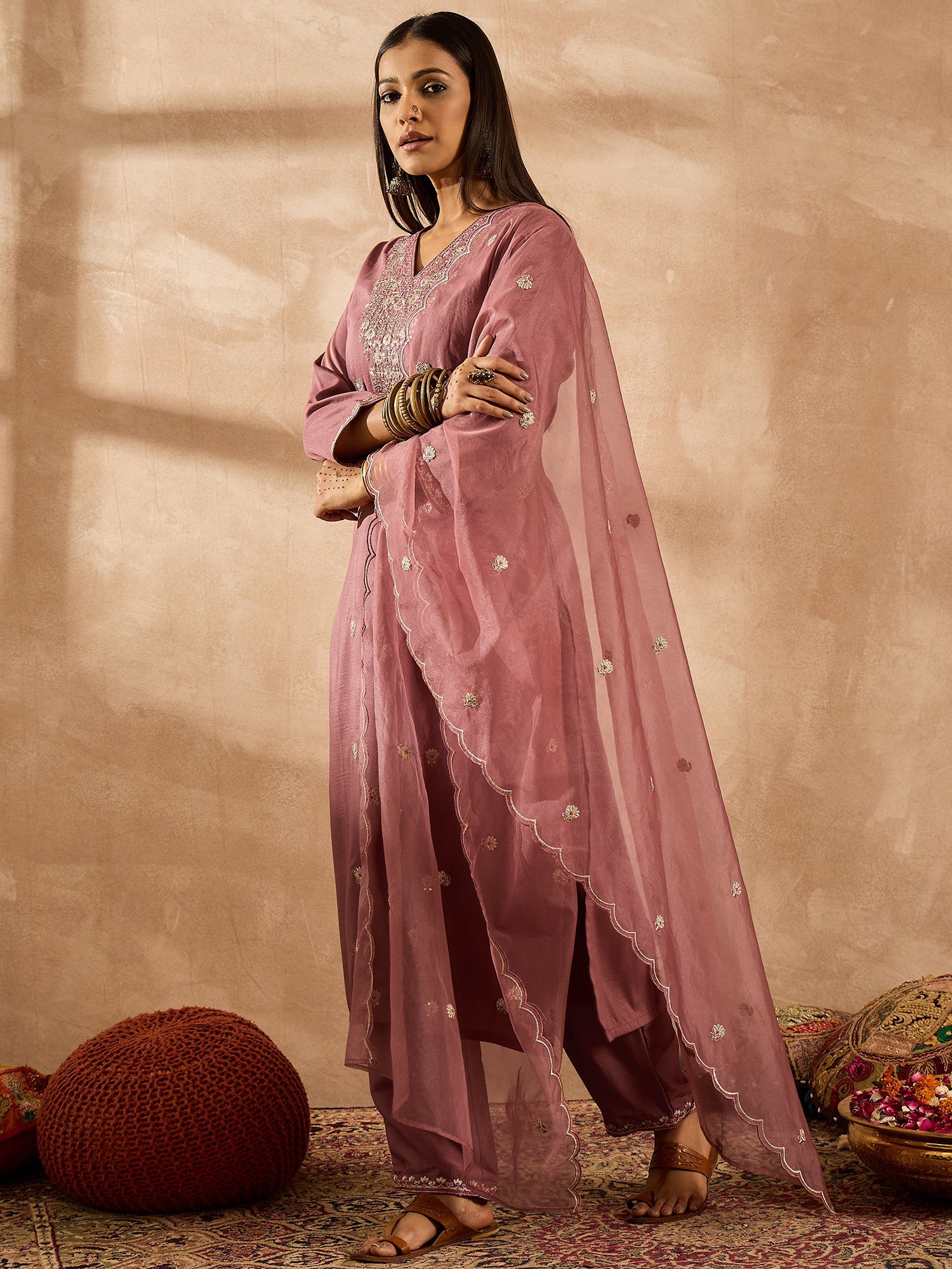 indo era, suit, kurta set for women, indo era kurta, kurta sets for ladies, summer dresses for women, 3 piece suit, cotton kurta set for women, new arrivals, women kurti plazo set, women in suit, kurta suit, floral kurta, short suit, spring summer, Mauve suit