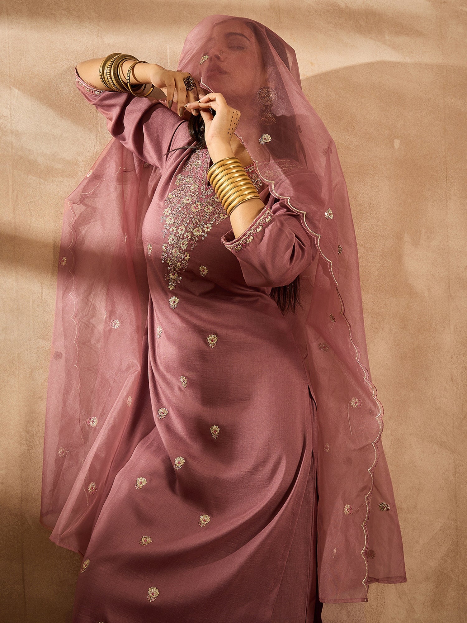 indo era, suit, kurta set for women, indo era kurta, kurta sets for ladies, summer dresses for women, 3 piece suit, cotton kurta set for women, new arrivals, women kurti plazo set, women in suit, kurta suit, floral kurta, short suit, spring summer, Mauve suit