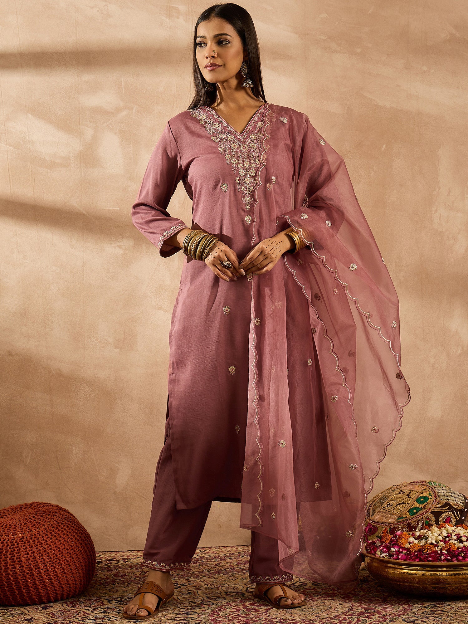 indo era, suit, kurta set for women, indo era kurta, kurta sets for ladies, summer dresses for women, 3 piece suit, cotton kurta set for women, new arrivals, women kurti plazo set, women in suit, kurta suit, floral kurta, short suit, spring summer, Mauve suit