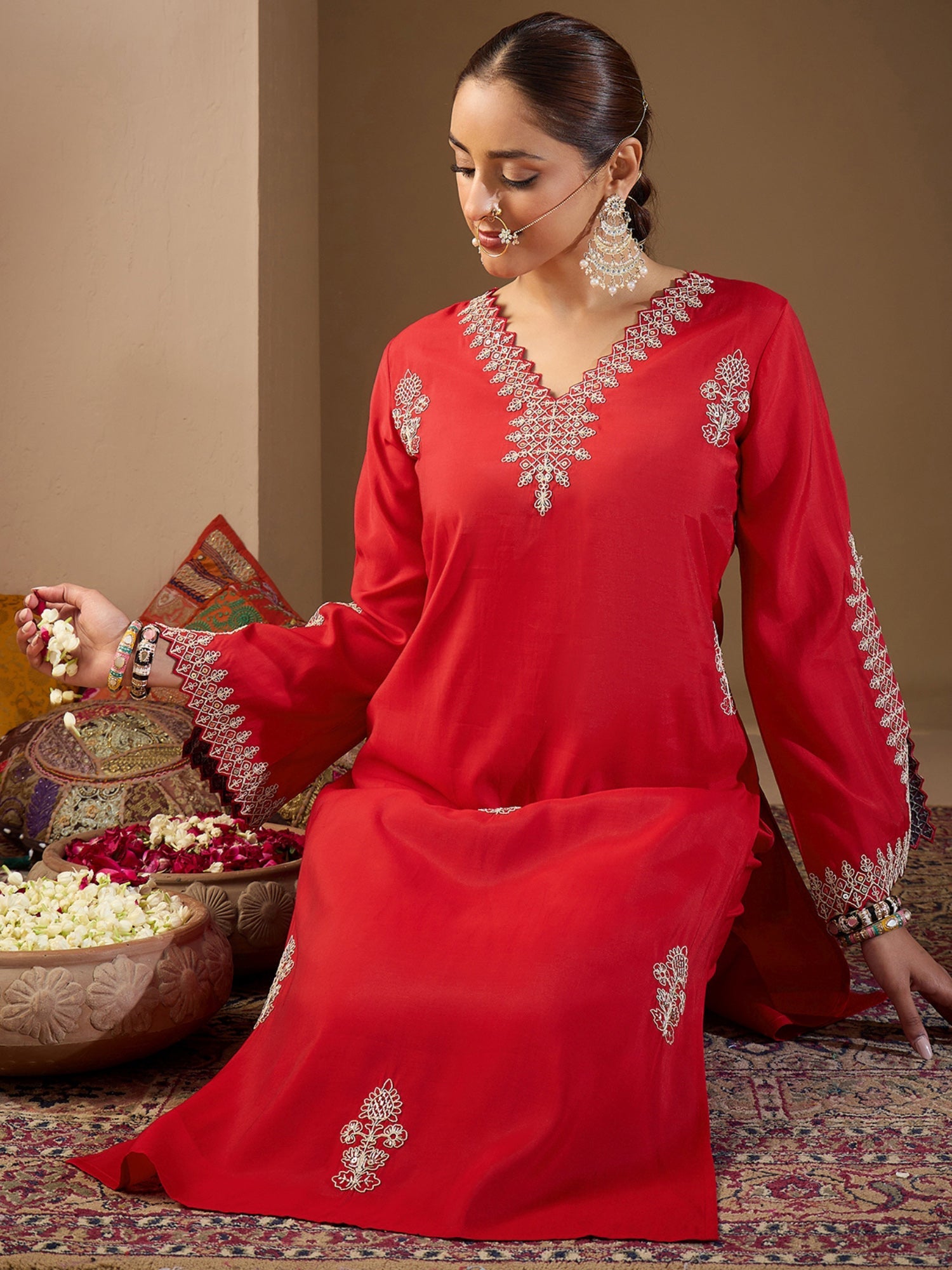Red Kurta Sets  For women,indo era, indoera, kurta set for women, women kurta set, women suit, summer wear for women, festive suit for women, mother's day outfit, dress for mother, mother's day special, heeramandi dress