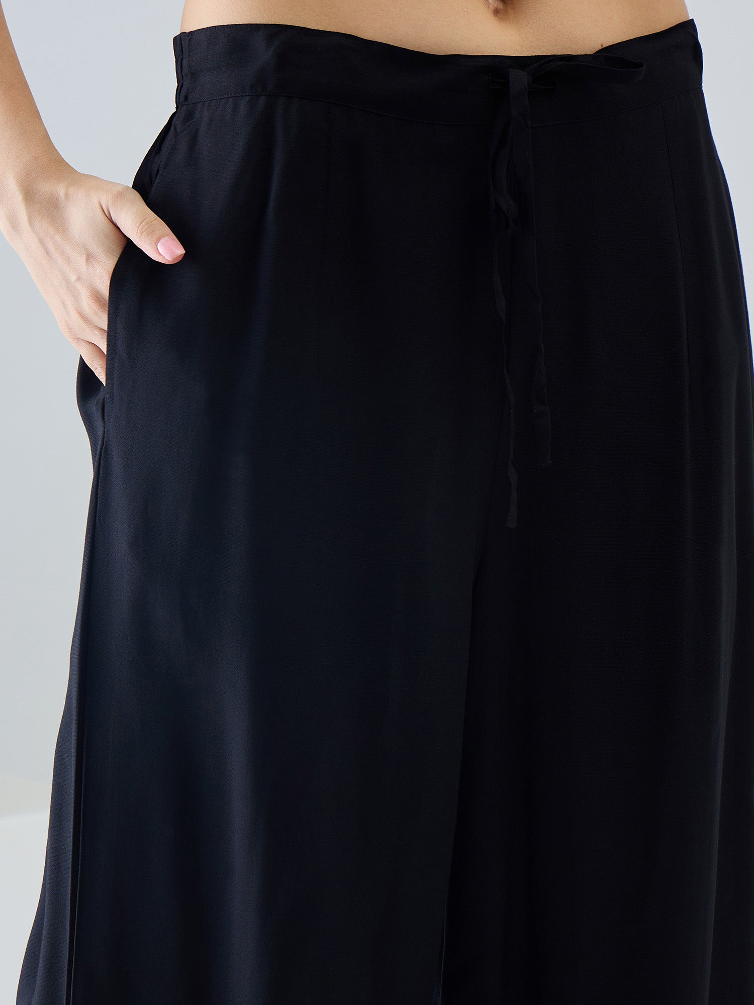 Indo era Off White Printed Straight Kurta Palazzos Set