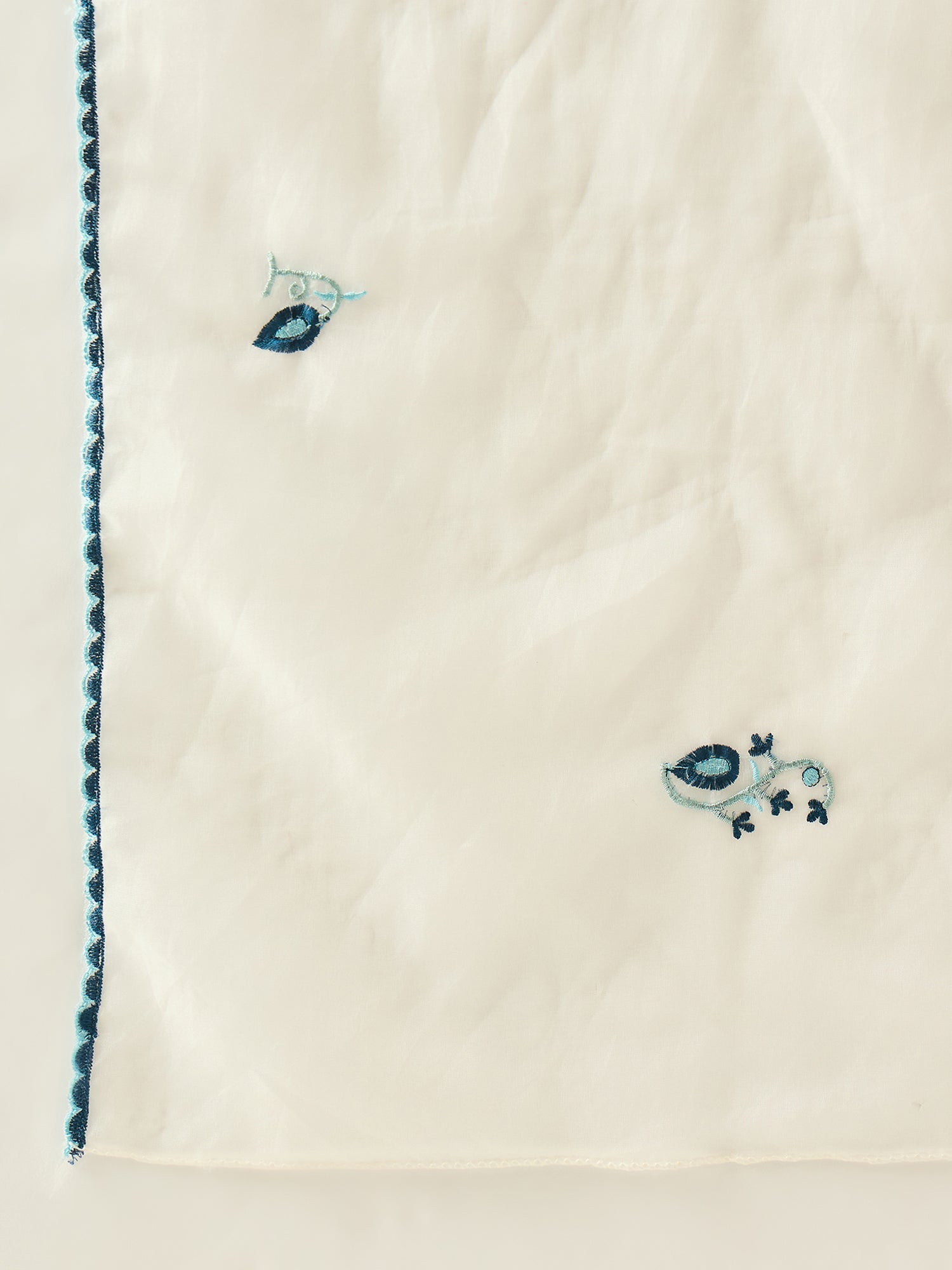 Indo Era Off White Embroidered Straight Kurta Trousers With Dupatta Set