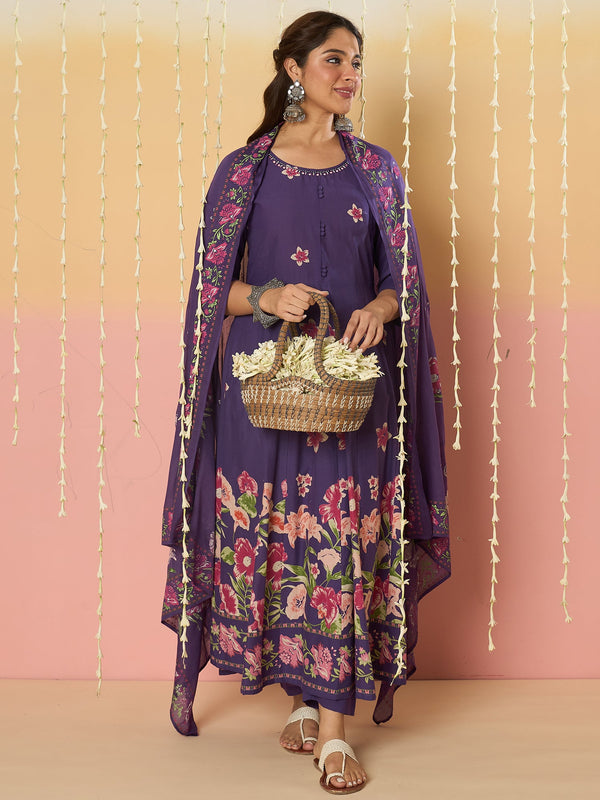 Purple Kurta Set For Women At Affordable Price Fit With Every Occasion & Daily Wear, Easy Return & Exchange Available, Shop Now.