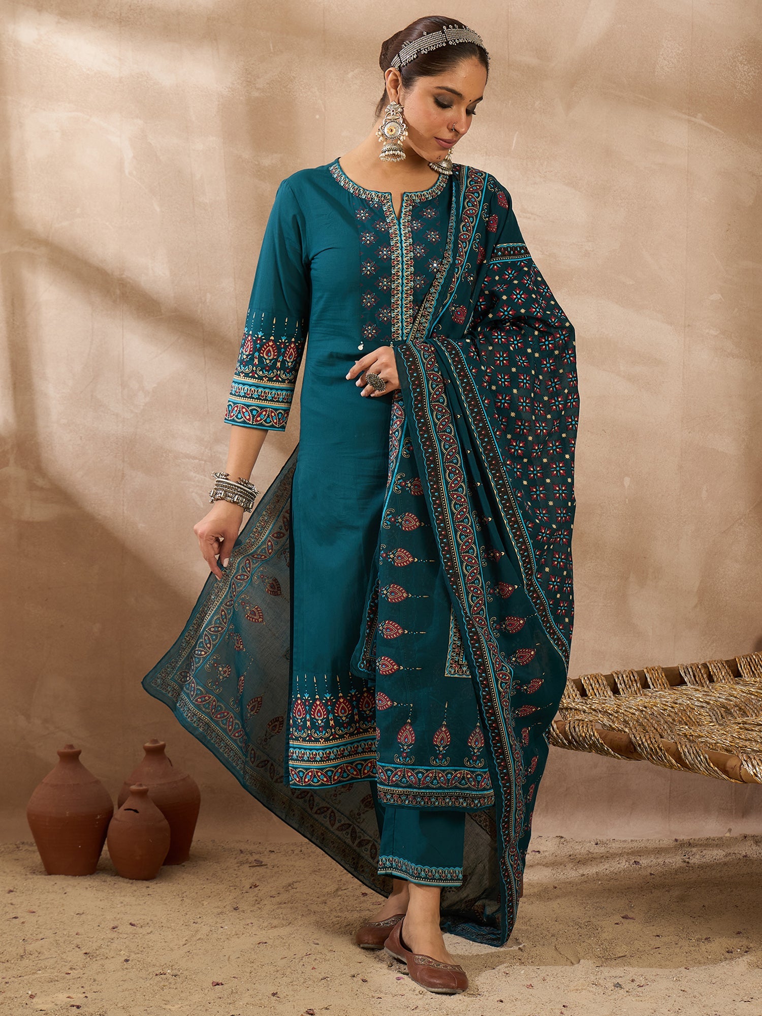 Teal Kurta Set For Women At Affordable Price Fit With Every Occasion & Daily Wear, Easy Return & Exchange Available, Shop Now.