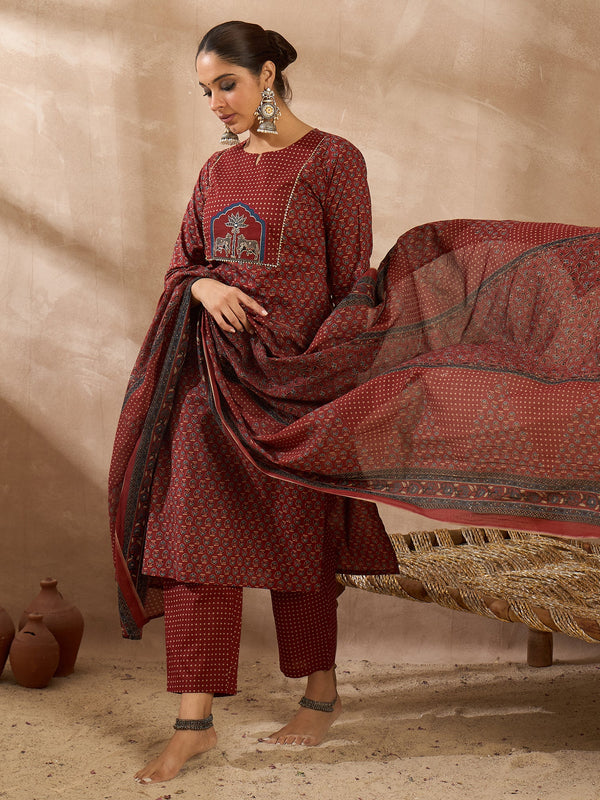 Maroon Kurta Set For Women At Affordable Price Fit With Every Occasion & Daily Wear, Easy Return & Exchange Available, Shop Now.