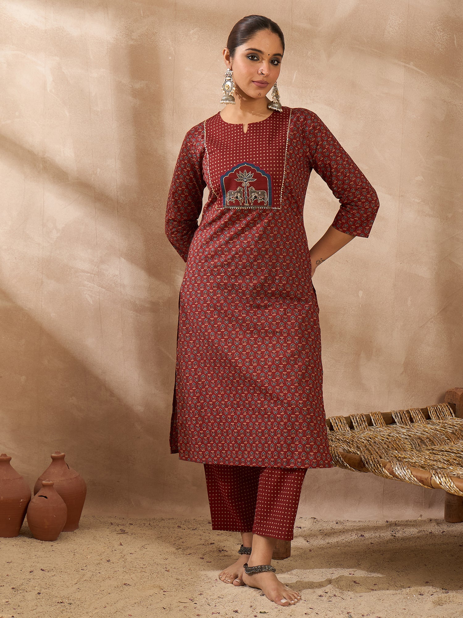 Maroon Kurta Set For Women At Affordable Price Fit With Every Occasion & Daily Wear, Easy Return & Exchange Available, Shop Now.
