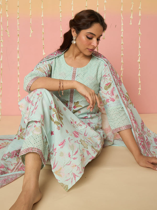 Sea Green Kurta Set For Women At Affordable Price Fit With Every Occasion & Daily Wear, Easy Return & Exchange Available, Shop Now.