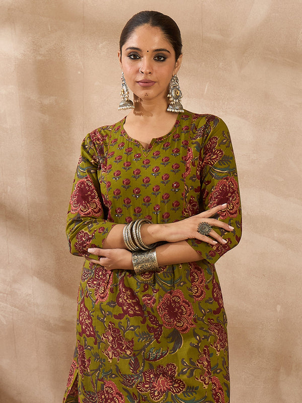 Green Kurta Set For Women At Affordable Price Fit With Every Occasion & Daily Wear, Easy Return & Exchange Available, Shop Now.