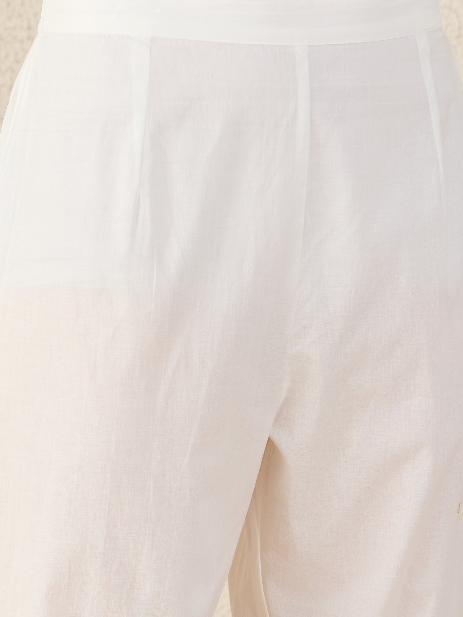 White Embroidered Pure Cotton Straight Kurta Sets With Dupatta