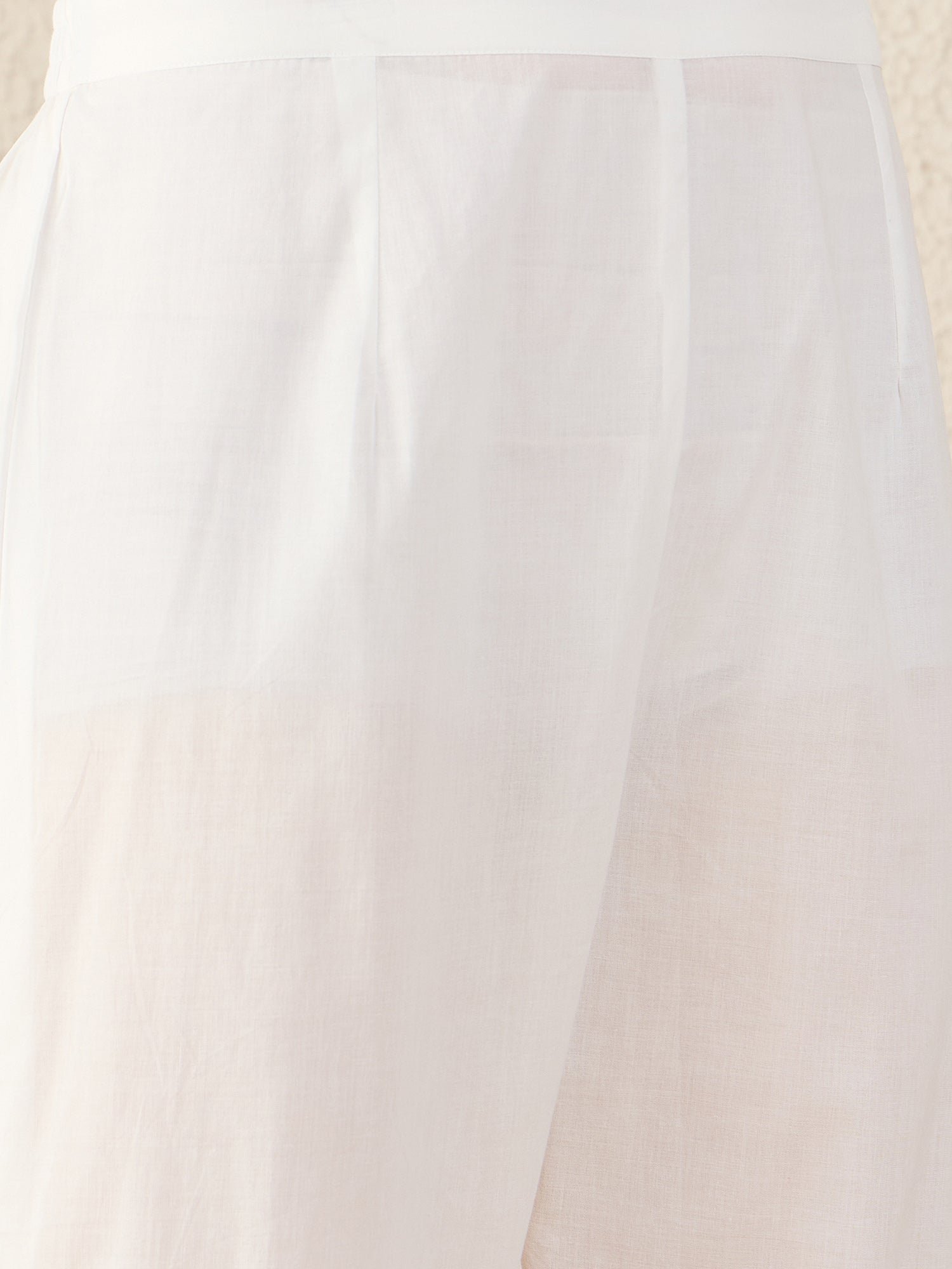 White Embroidered Pure Cotton Straight Kurta Sets With Dupatta