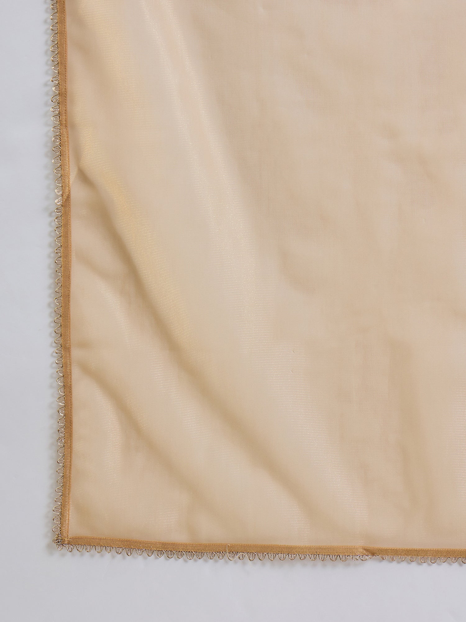 Indo Era Beige Embroidered Straight Kurta Trousers With Dupatta Set