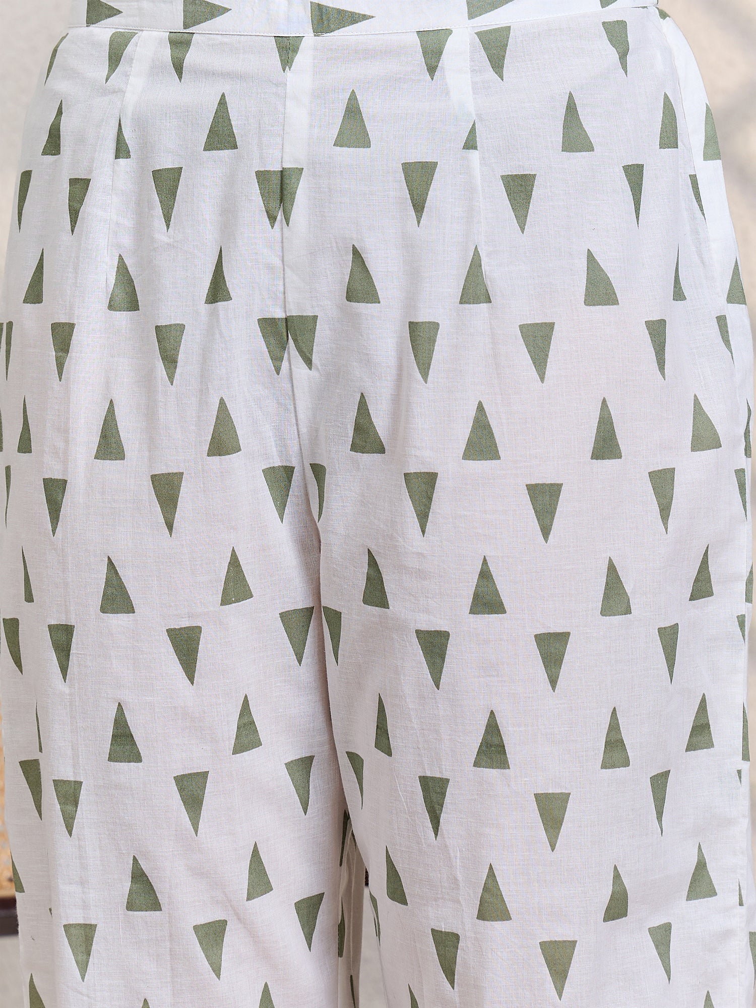 White Printed Pure Cotton Straight Kurta Sets With Dupatta