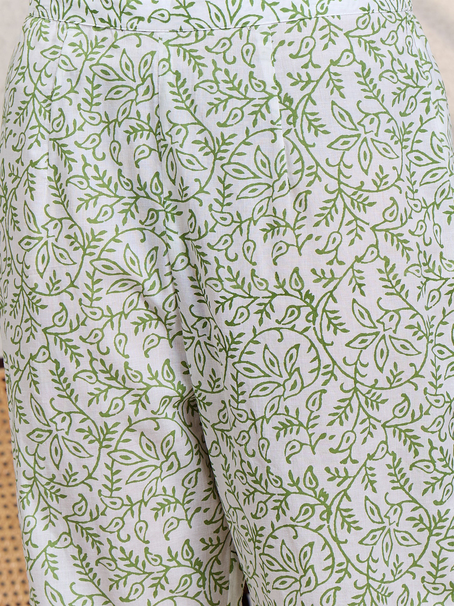 Grey Printed Pure Cotton Straight V-Neck Kurta Sets With Dupatta