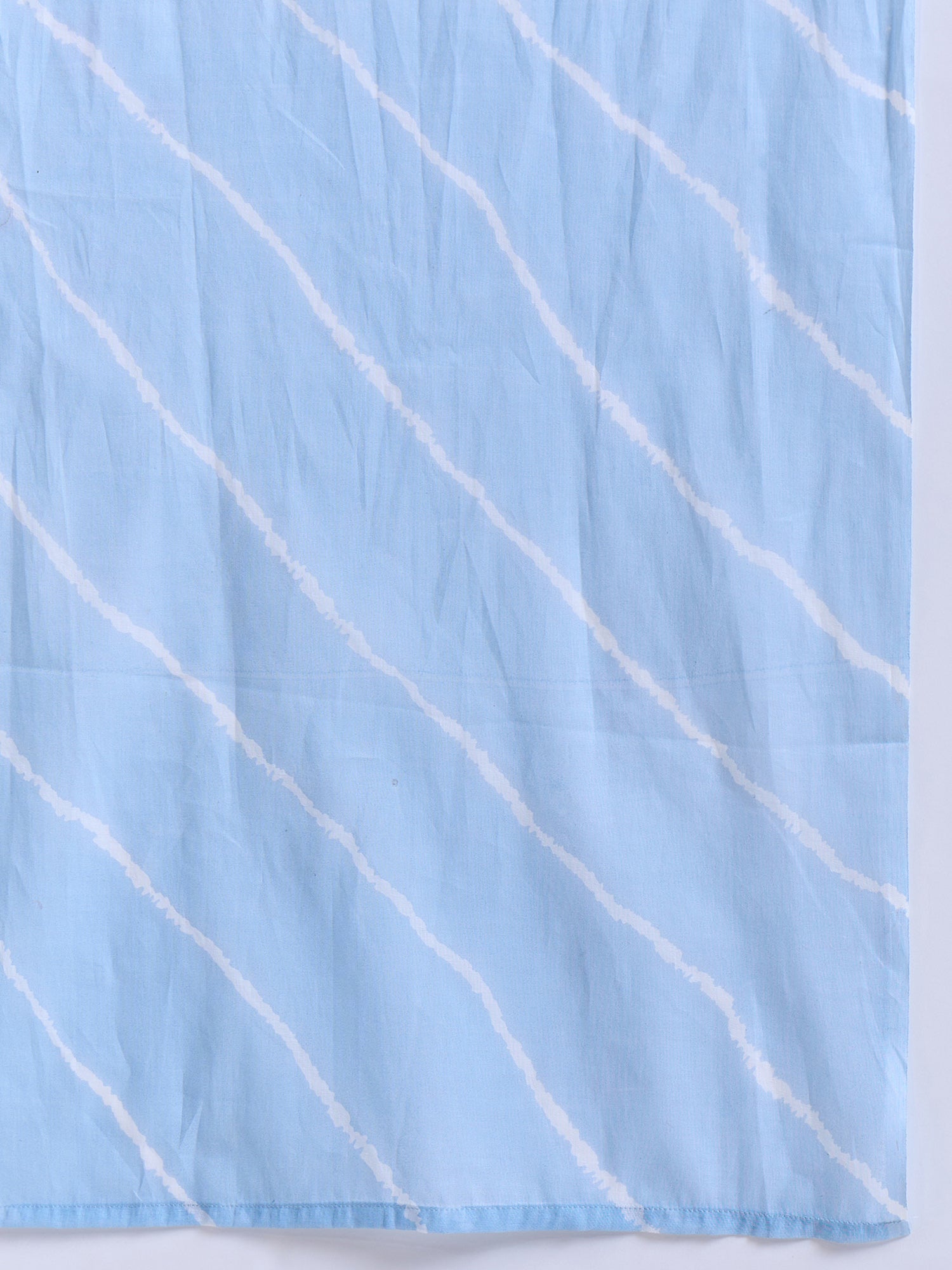 White Printed Pure Cotton Straight V-Neck Kurta Sets With Dupatta