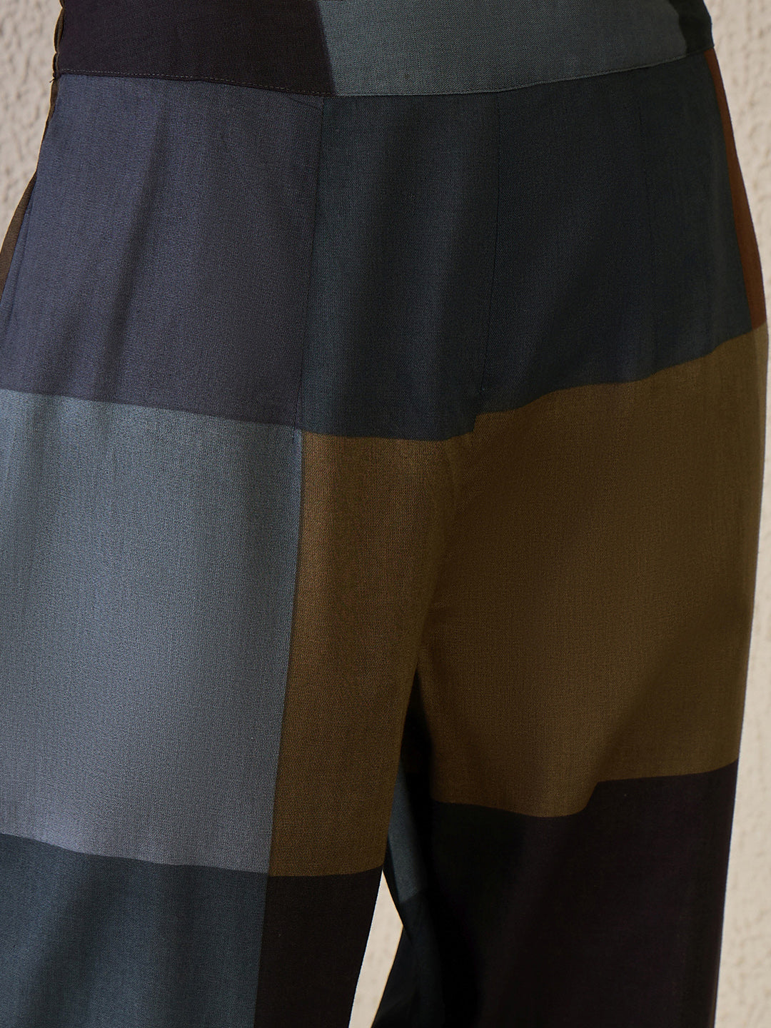 Multi Embroidered Cotton Blend A-Line Kurta Trouser Set