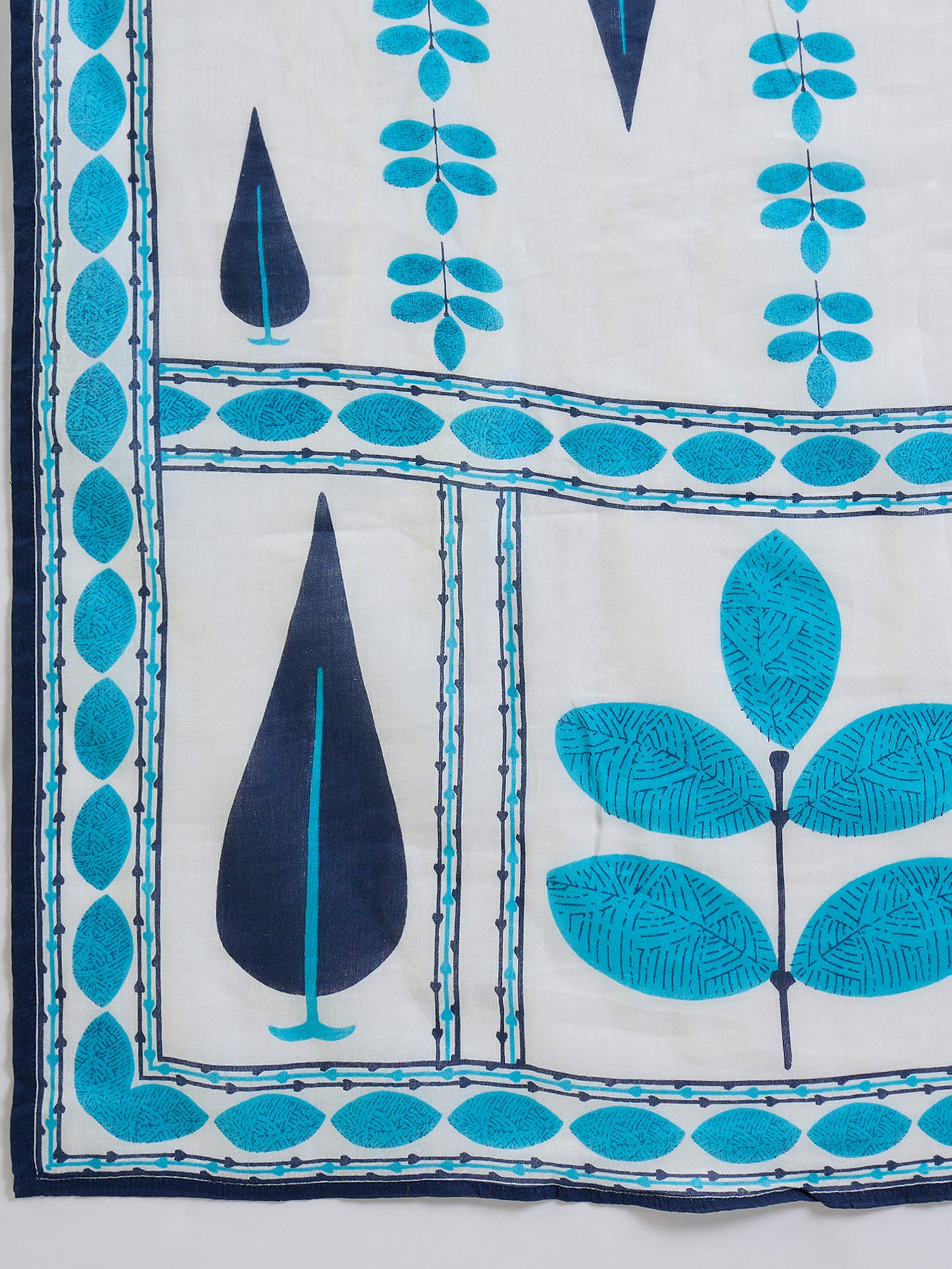 Indo Era White Printed Straight Kurta Palazzos With Dupatta Set