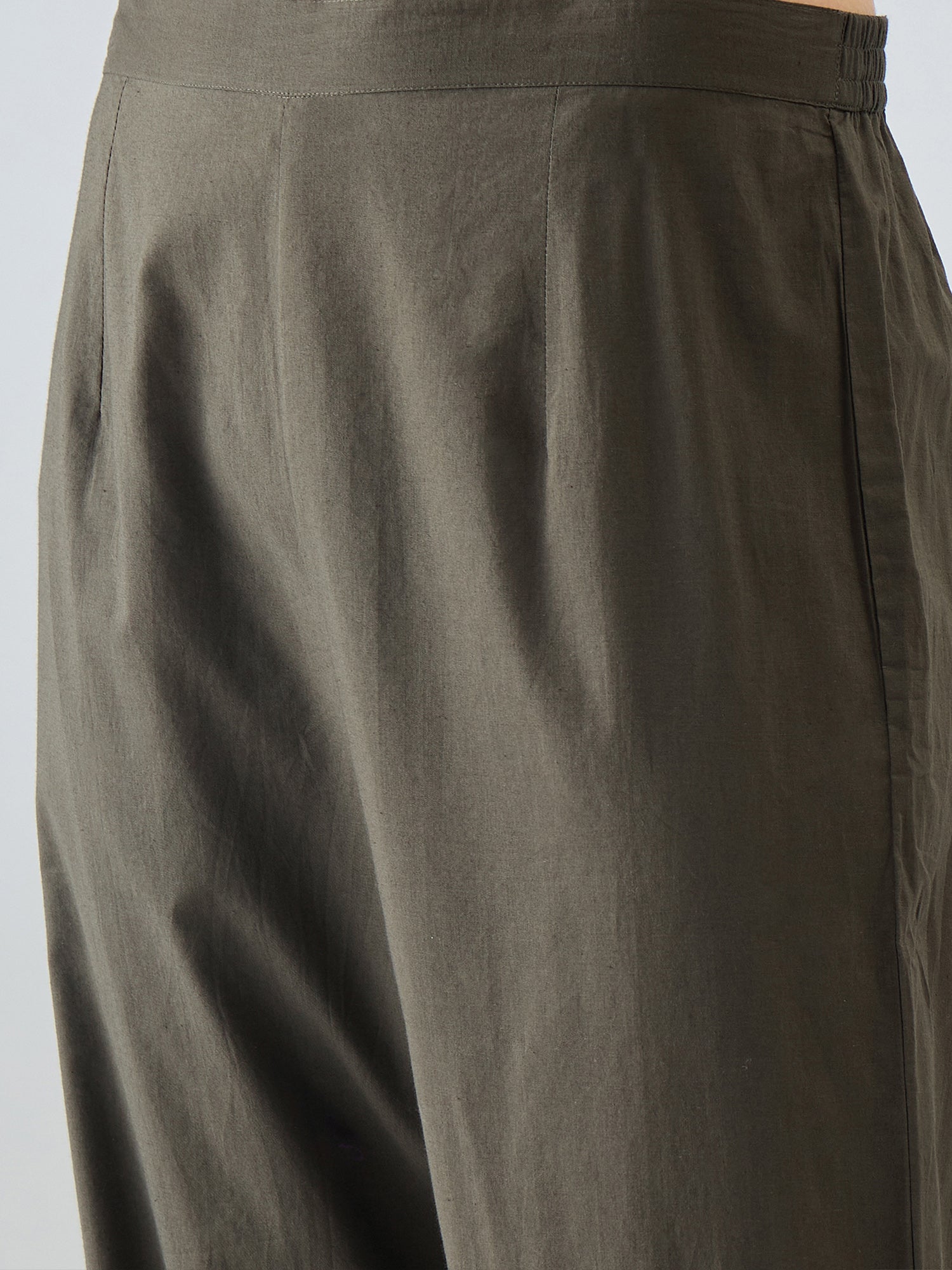 Indo Era Green Printed A-Line Kurta Trousers Set