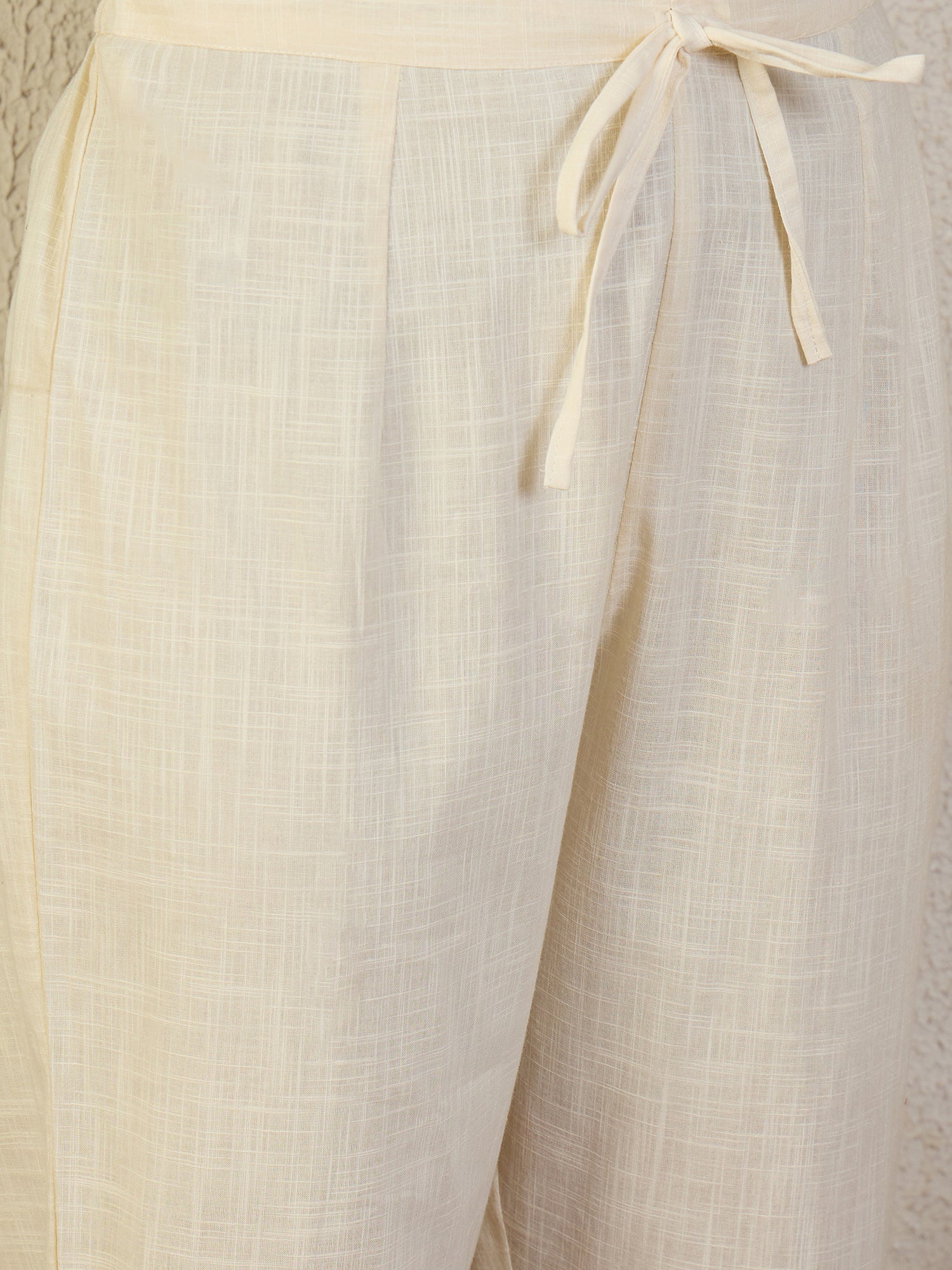 Indo Era White Printed A-Line Kurta Trousers NA Set