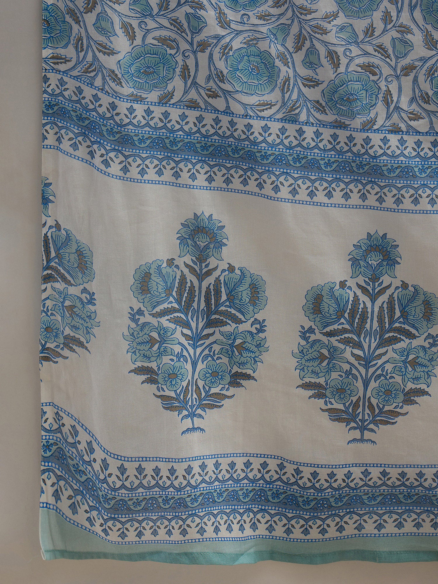 Indo Era White Printed A-Line Kurta Palazzos With Dupatta set