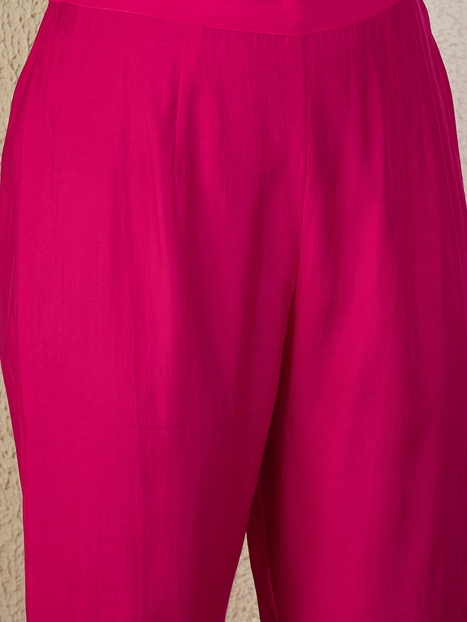 Indo Era Pink Embroidered A-Line Kurta Trousers set