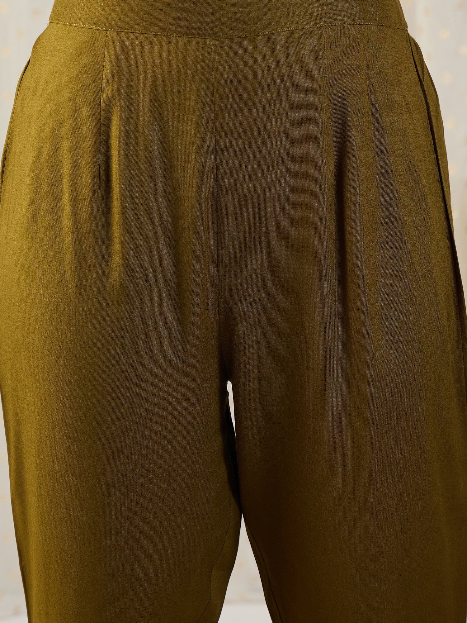 Indo Era Green Embroidered A-Line Kurta Trousers With Dupatta set