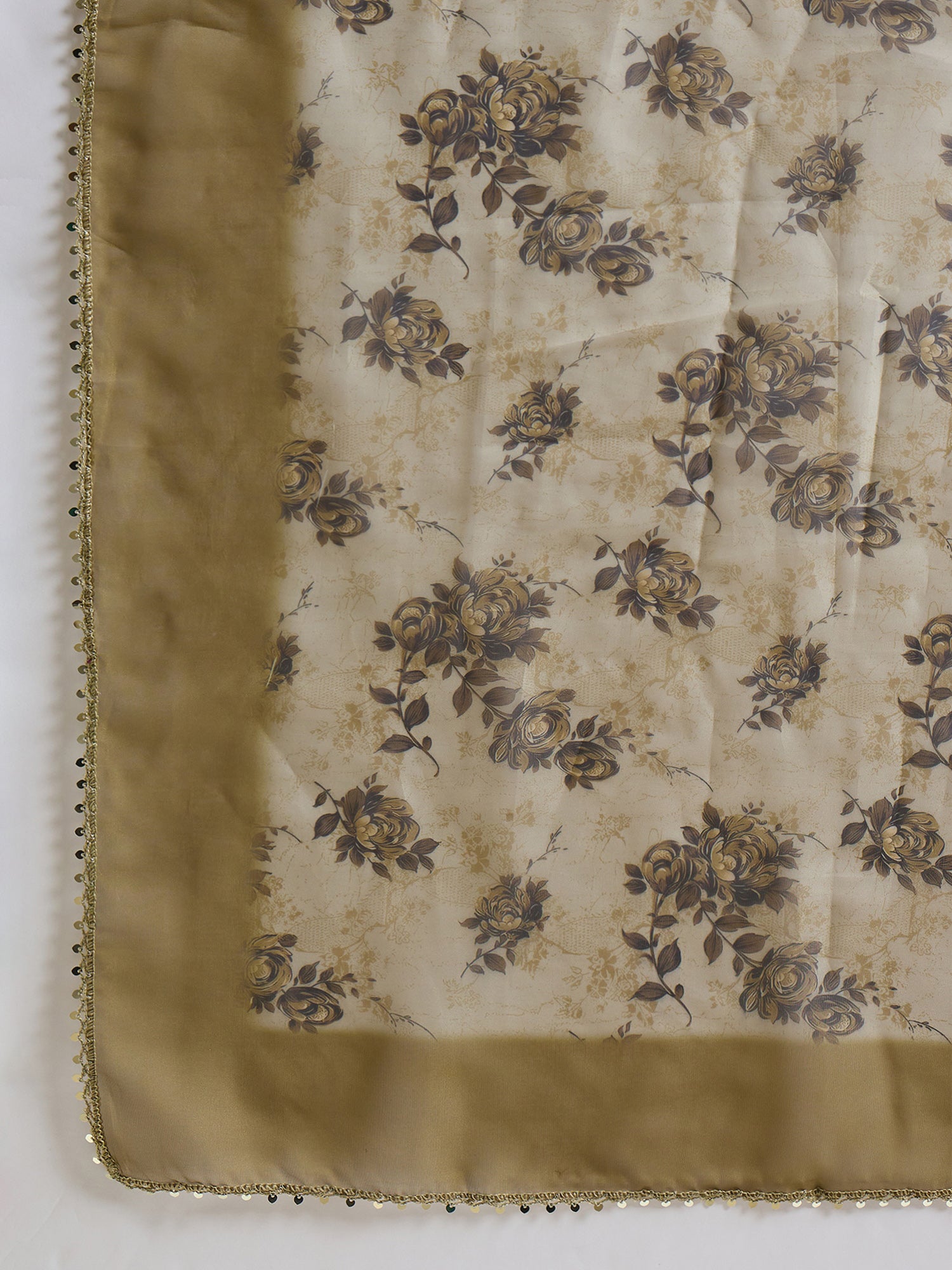 Indo Era Green Embroidered A-Line Kurta Trousers With Dupatta set