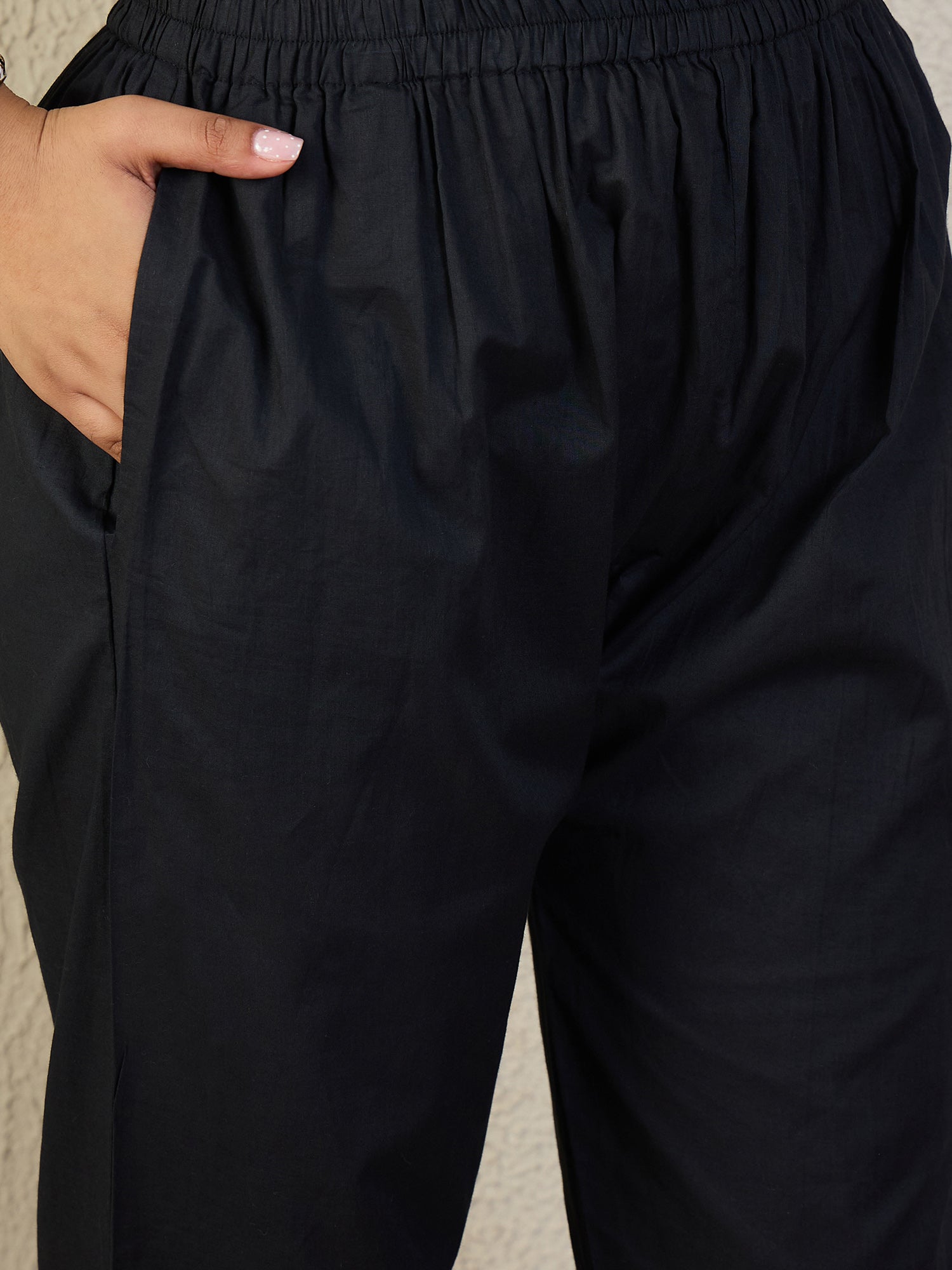 Indo Era Black Printed Straight Kurta Trousers With Dupatta set