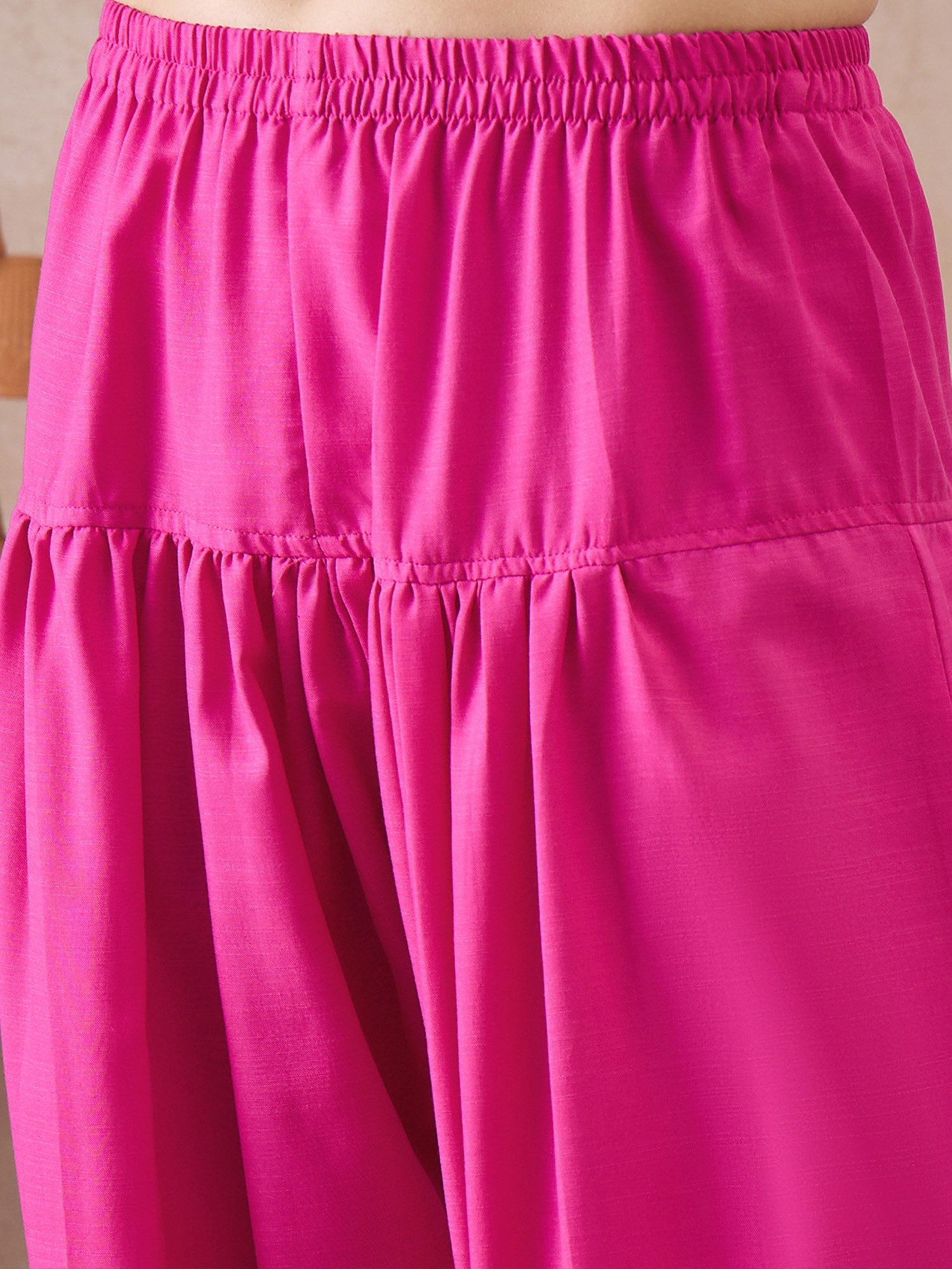 Indo Era Pink Solid Straight Kurta Salwar set