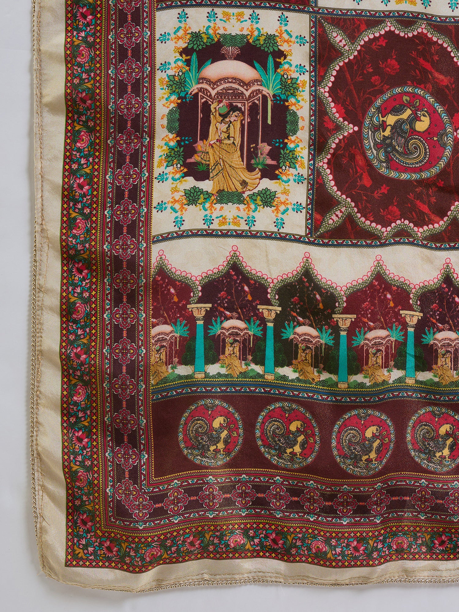 Indo Era Printed Straight Kurta Trousers With Dupatta set