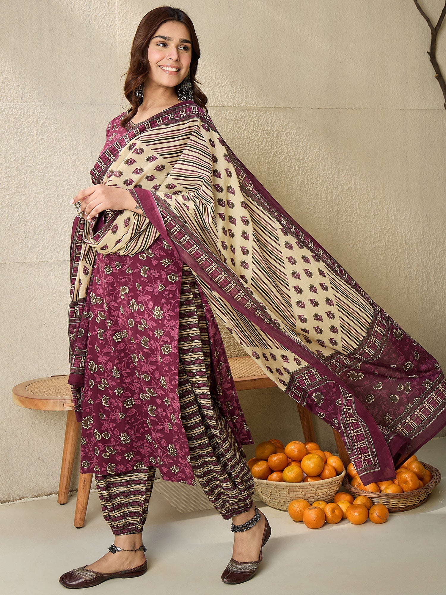 indo era, suit, kurta set for women, indo era kurta, kurta sets for ladies, summer dresses for women, 3 piece suit, cotton kurta set for women, new arrivals, women kurti plazo set, women in suit, kurta suit, floral kurta, short suit, spring summer, Burgundy suit
