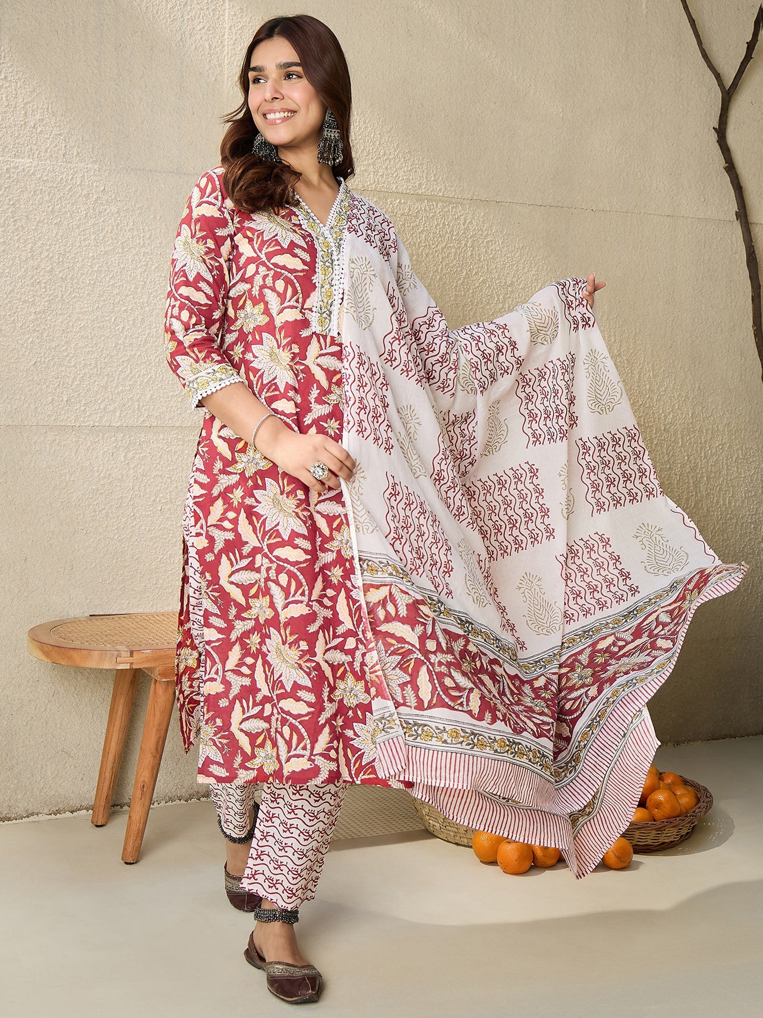 indo era, suit, kurta set for women, indo era kurta, kurta sets for ladies, summer dresses for women, 3 piece suit, cotton kurta set for women, new arrivals, women kurti plazo set, women in suit, kurta suit, floral kurta, short suit, spring summer, Maroon suit