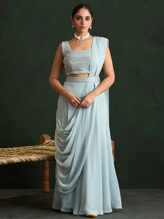 Indo Era Embellished Sequinned Ready to Wear Lehenga Choli With Dupatta