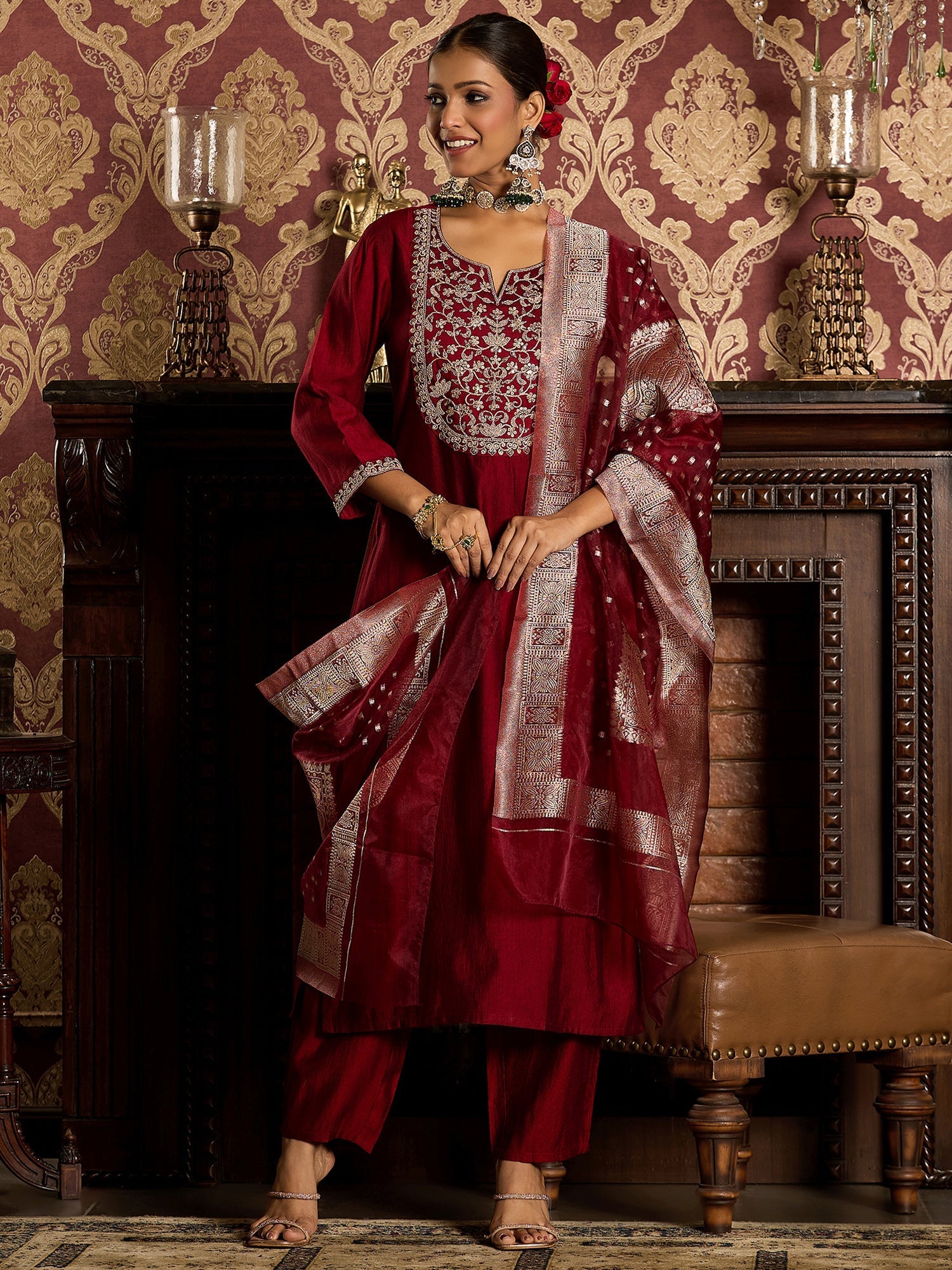 Maroon Kurta Sets  For women,indo era, indoera, kurta set for women, women kurta set, women suit, summer wear for women, festive suit for women, mother's day outfit, dress for mother, mother's day special, heeramandi dress