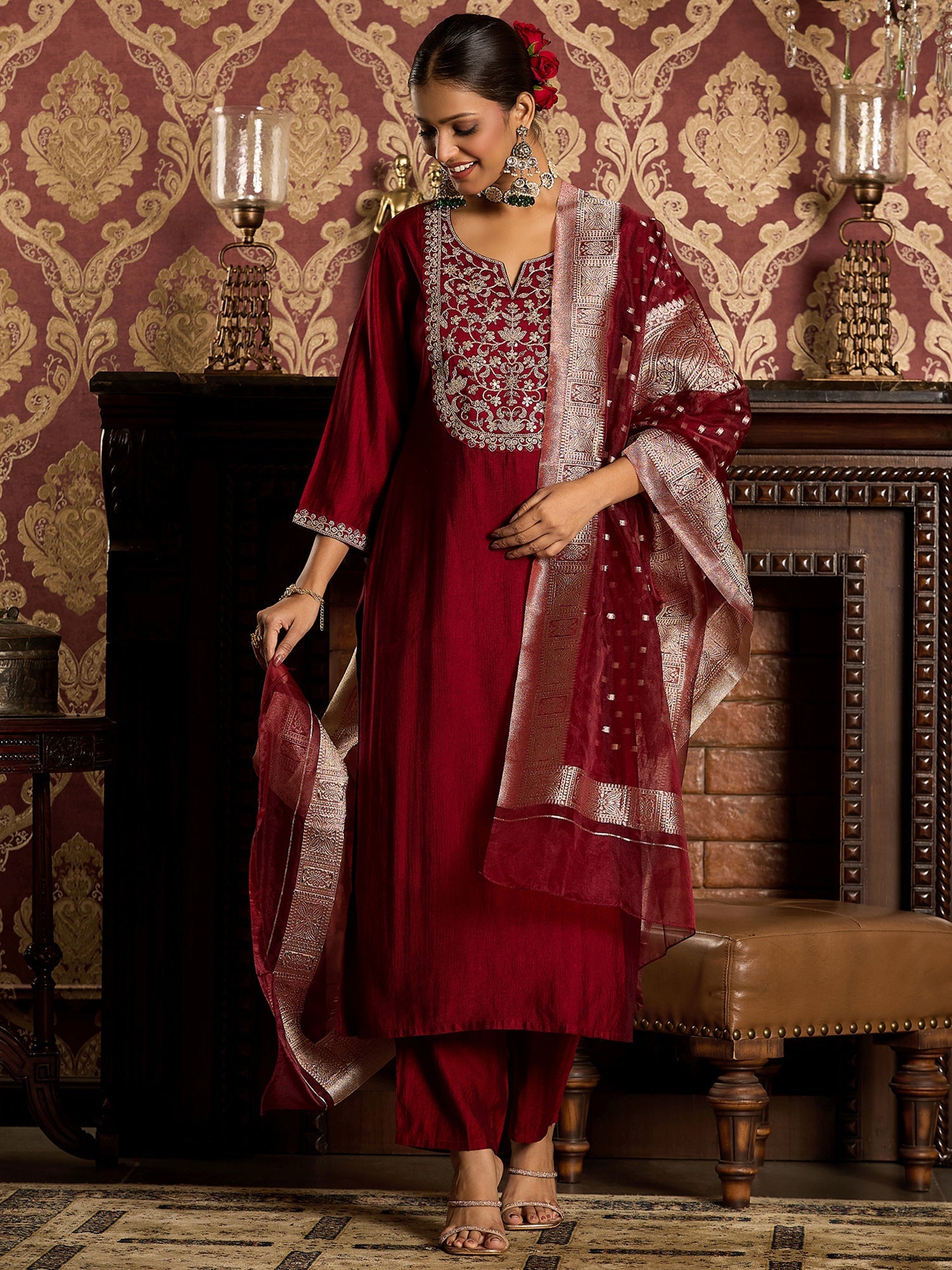 Maroon Kurta Sets  For women,indo era, indoera, kurta set for women, women kurta set, women suit, summer wear for women, festive suit for women, mother's day outfit, dress for mother, mother's day special, heeramandi dress