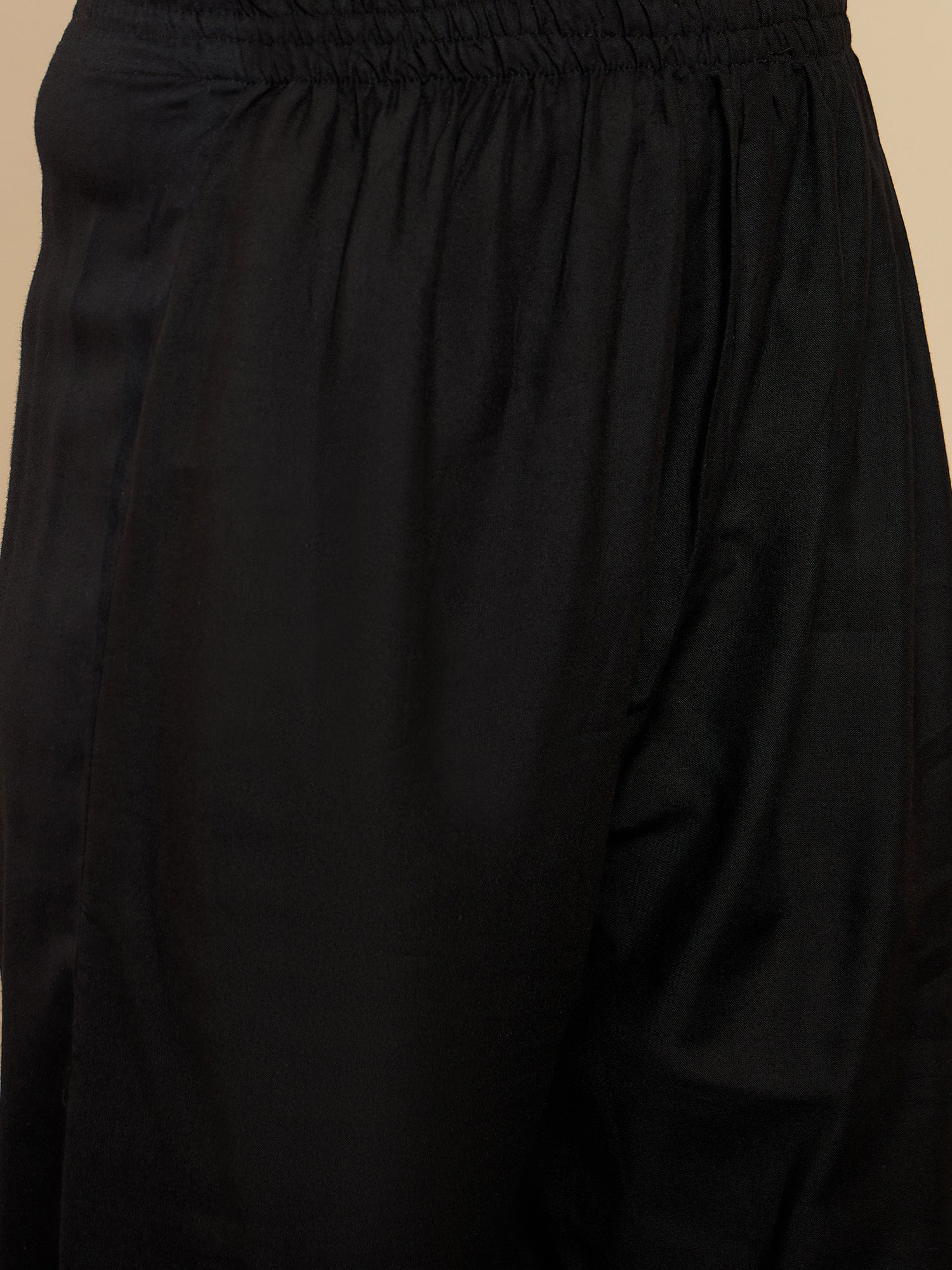 Indo Era Black Embroidered Straight Kurtas