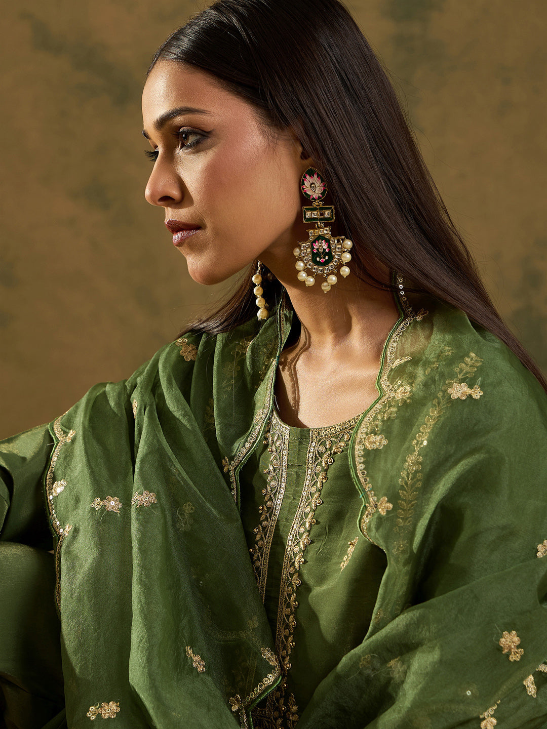 Green Kurta Sets  For women,indo era, indoera, kurta set for women, women kurta set, women suit, summer wear for women, festive suit for women, mother's day outfit, dress for mother, mother's day special, heeramandi dress