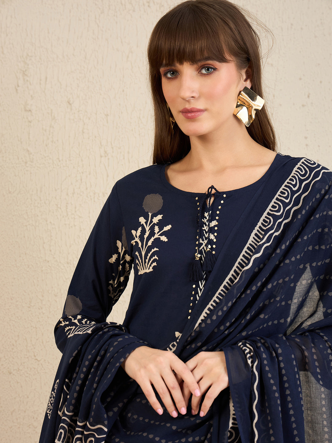 Navy Blue Kurta Sets  For women,indo era, indoera, kurta set for women, women kurta set, women suit, summer wear for women, festive suit for women, mother's day outfit, dress for mother, mother's day special, heeramandi dress