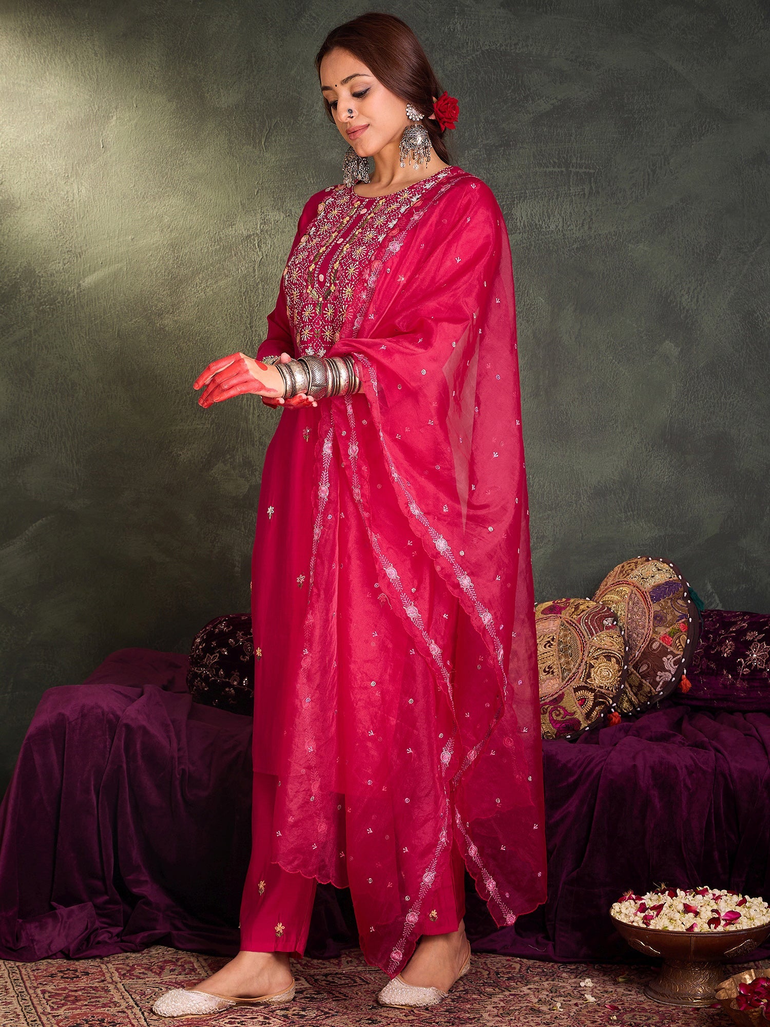 indo era, suit, kurta set for women, indo era kurta, kurta sets for ladies, summer dresses for women, 3 piece suit, cotton kurta set for women, new arrivals, women kurti plazo set, women in suit, kurta suit, floral kurta, short suit, spring summer, Pink suit