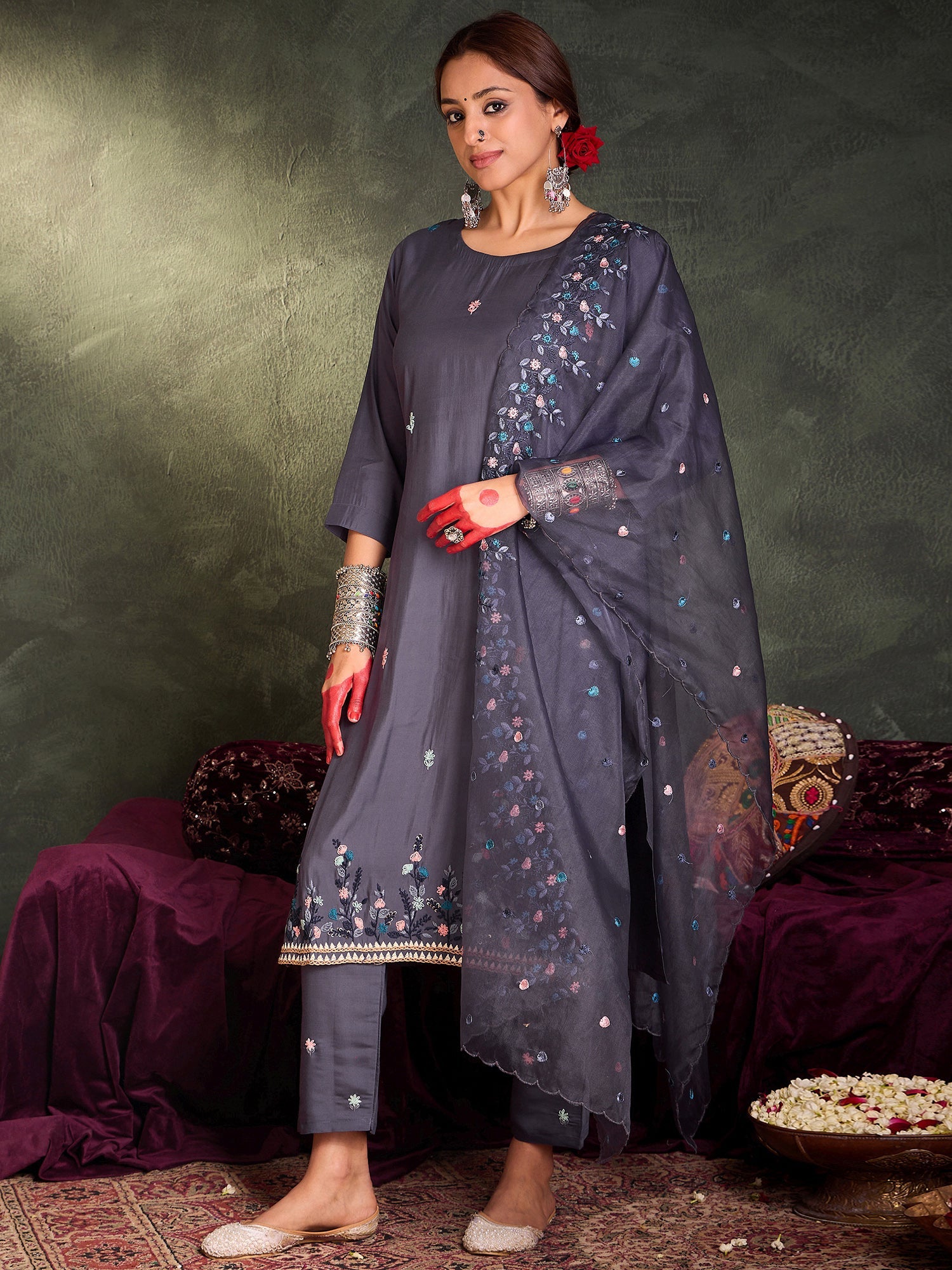 indo era, suit, kurta set for women, indo era kurta, kurta sets for ladies, summer dresses for women, 3 piece suit, cotton kurta set for women, new arrivals, women kurti plazo set, women in suit, kurta suit, floral kurta, short suit, spring summer, Blue suit