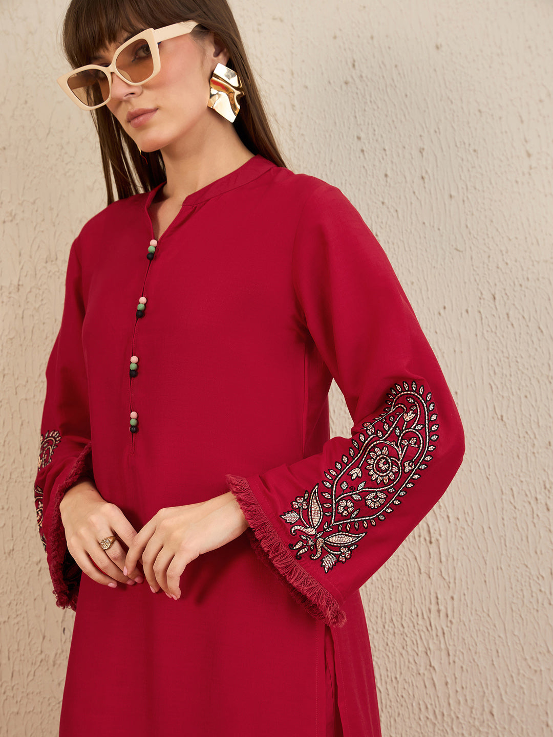 Red Kurta Sets  For women,indo era, indoera, kurta set for women, women kurta set, women suit, summer wear for women, festive suit for women, mother's day outfit, dress for mother, mother's day special, heeramandi dress
