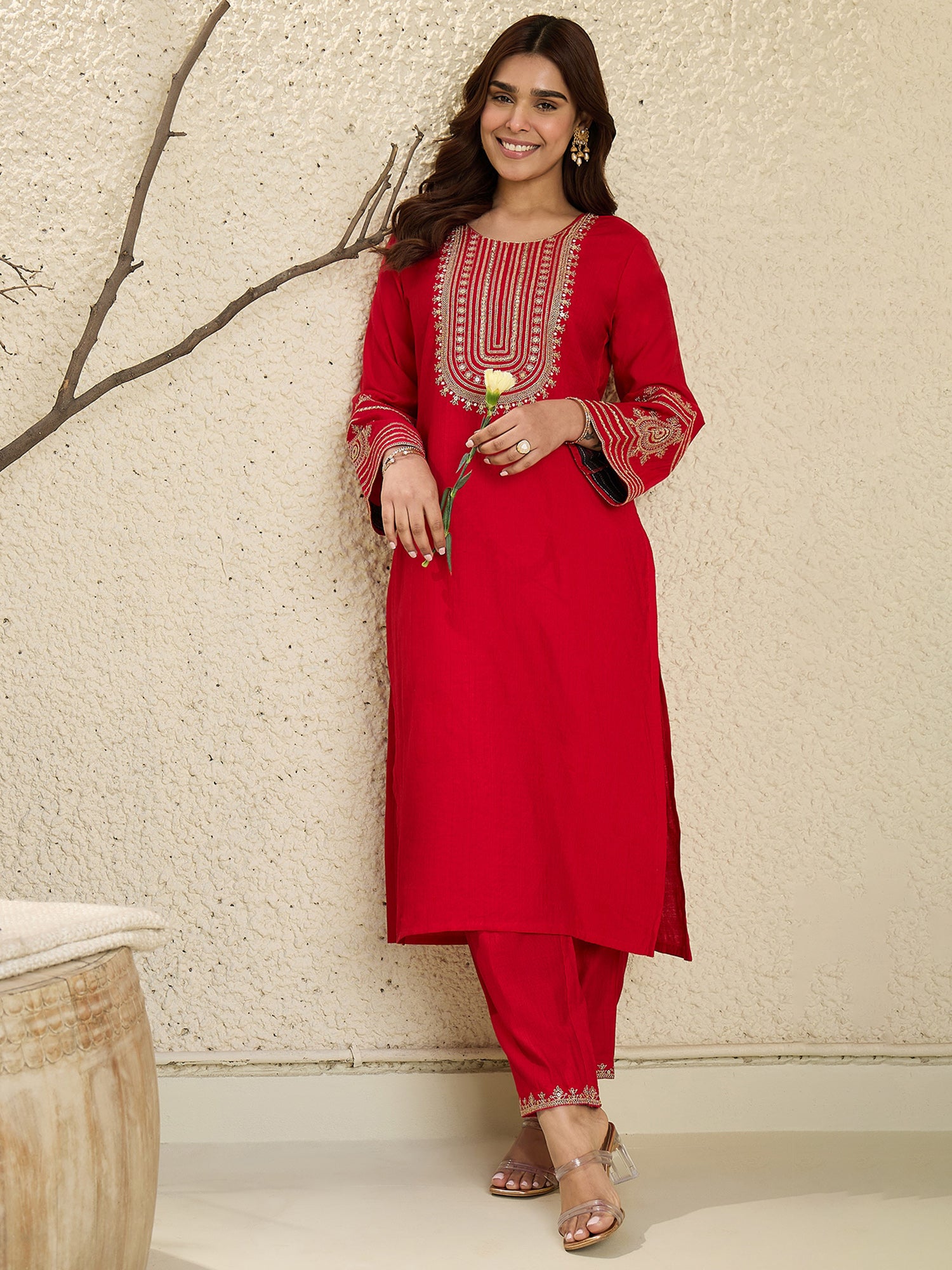 Red Kurta Sets  For women,indo era, indoera, kurta set for women, women kurta set, women suit, summer wear for women, festive suit for women, mother's day outfit, dress for mother, mother's day special, heeramandi dress