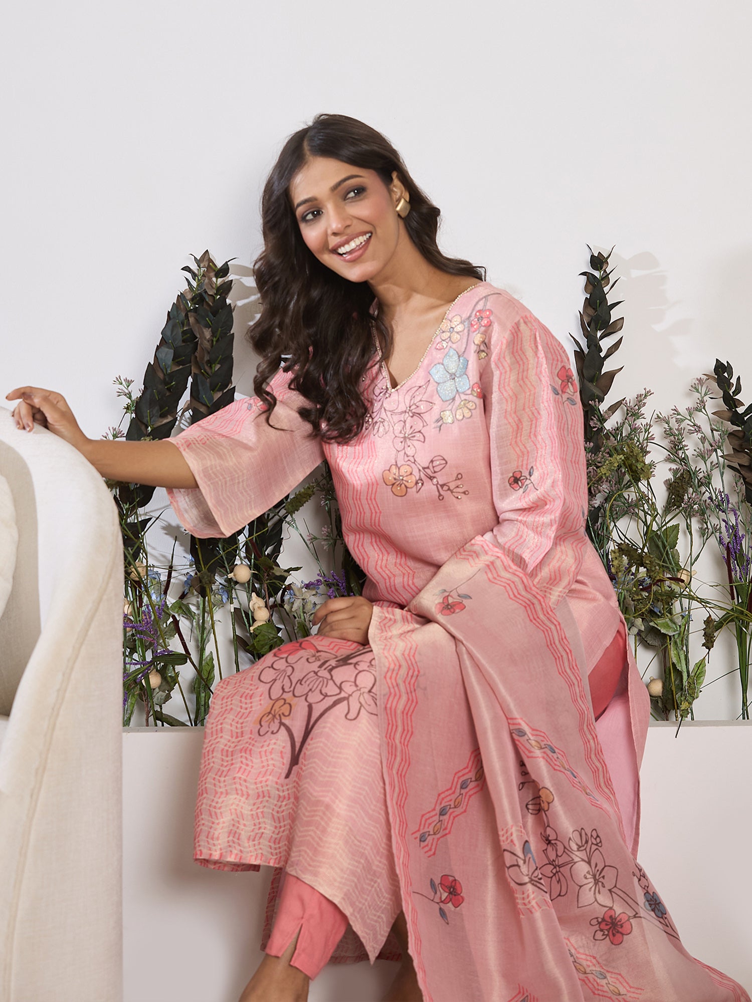 indo era, indo era kurta set, indo era suit, Kurta Set, Kurta set for women, cotton kurta set, indo era kurta set for women, Anarkali Kurta Set, Palazzo Kurta Set, Sleeveless Kurta, Embroidered Kurta, New Arrivals, Work wear, Dress, Best seller, Heeramandi dress, Summer sale, Summer suit, Wedding collection, Special offer, plus size, Spring summer, party wear, Summer Special, Printed Kurta, wedding wear, outfit ideas, Straight Kurta, Cotton Outfit, A line dress, dress for women,Pink kurta set
