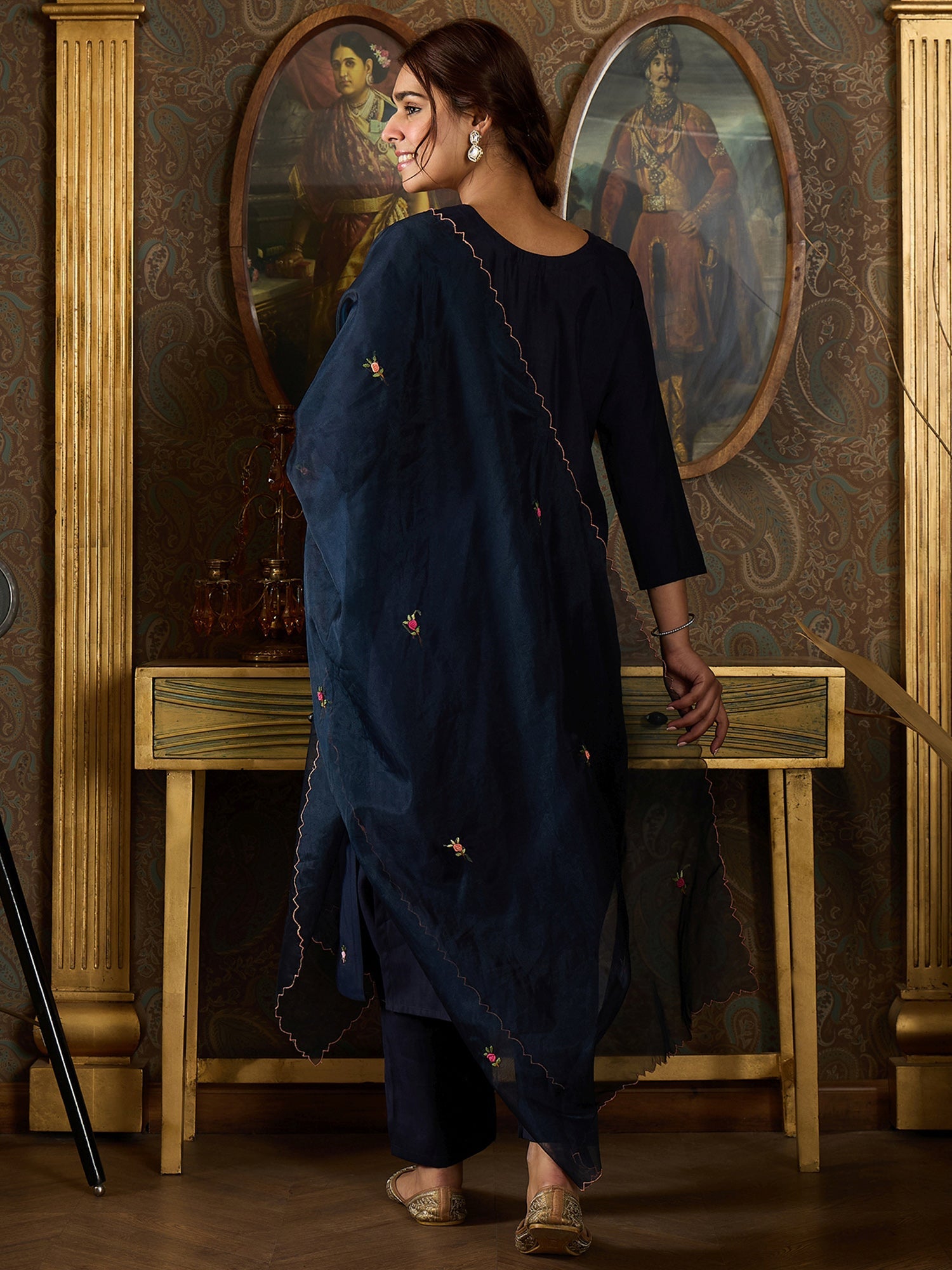indo era, indo era kurta set, indo era suit, Kurta Set, Kurta set for women, cotton kurta set, indo era kurta set for women, Anarkali Kurta Set, Palazzo Kurta Set, Sleeveless Kurta, Embroidered Kurta, New Arrivals, Work wear, Dress, Best seller, Heeramandi dress, Summer sale, Summer suit, Wedding collection, Special offer, plus size, Spring summer, party wear, Summer Special, Printed Kurta, wedding wear, outfit ideas, Straight Kurta, Cotton Outfit, A line dress, dress for women,Navy Blue kurta set