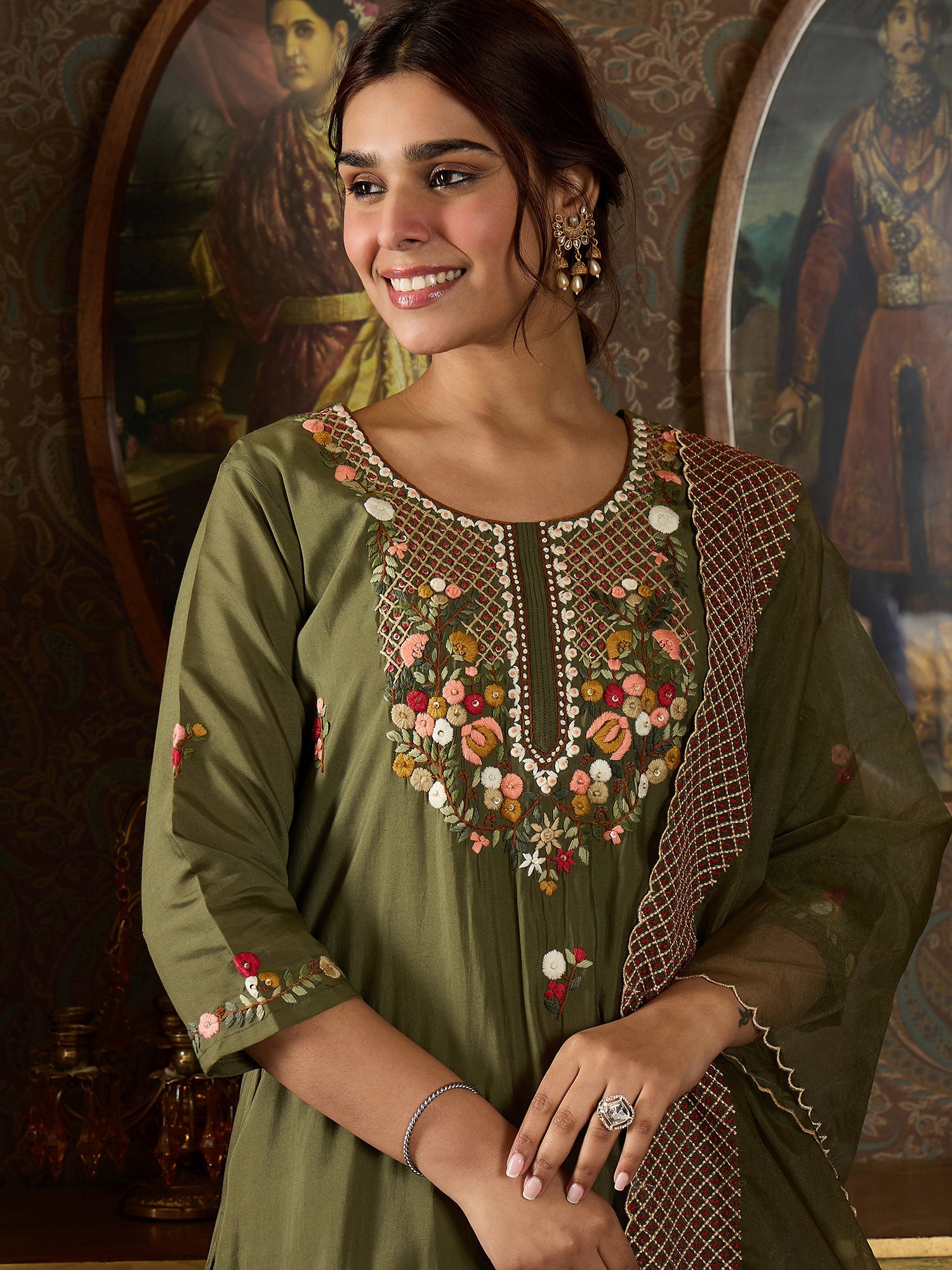 indo era, indo era kurta set, indo era suit, Kurta Set, Kurta set for women, cotton kurta set, indo era kurta set for women, Anarkali Kurta Set, Palazzo Kurta Set, Sleeveless Kurta, Embroidered Kurta, New Arrivals, Work wear, Dress, Best seller, Heeramandi dress, Summer sale, Summer suit, Wedding collection, Special offer, plus size, Spring summer, party wear, Summer Special, Printed Kurta, wedding wear, outfit ideas, Straight Kurta, Cotton Outfit, A line dress, dress for women,Olive kurta set
