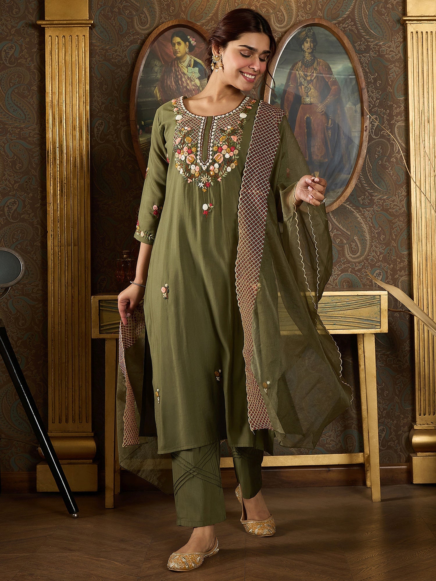 indo era, indo era kurta set, indo era suit, Kurta Set, Kurta set for women, cotton kurta set, indo era kurta set for women, Anarkali Kurta Set, Palazzo Kurta Set, Sleeveless Kurta, Embroidered Kurta, New Arrivals, Work wear, Dress, Best seller, Heeramandi dress, Summer sale, Summer suit, Wedding collection, Special offer, plus size, Spring summer, party wear, Summer Special, Printed Kurta, wedding wear, outfit ideas, Straight Kurta, Cotton Outfit, A line dress, dress for women,Olive kurta set