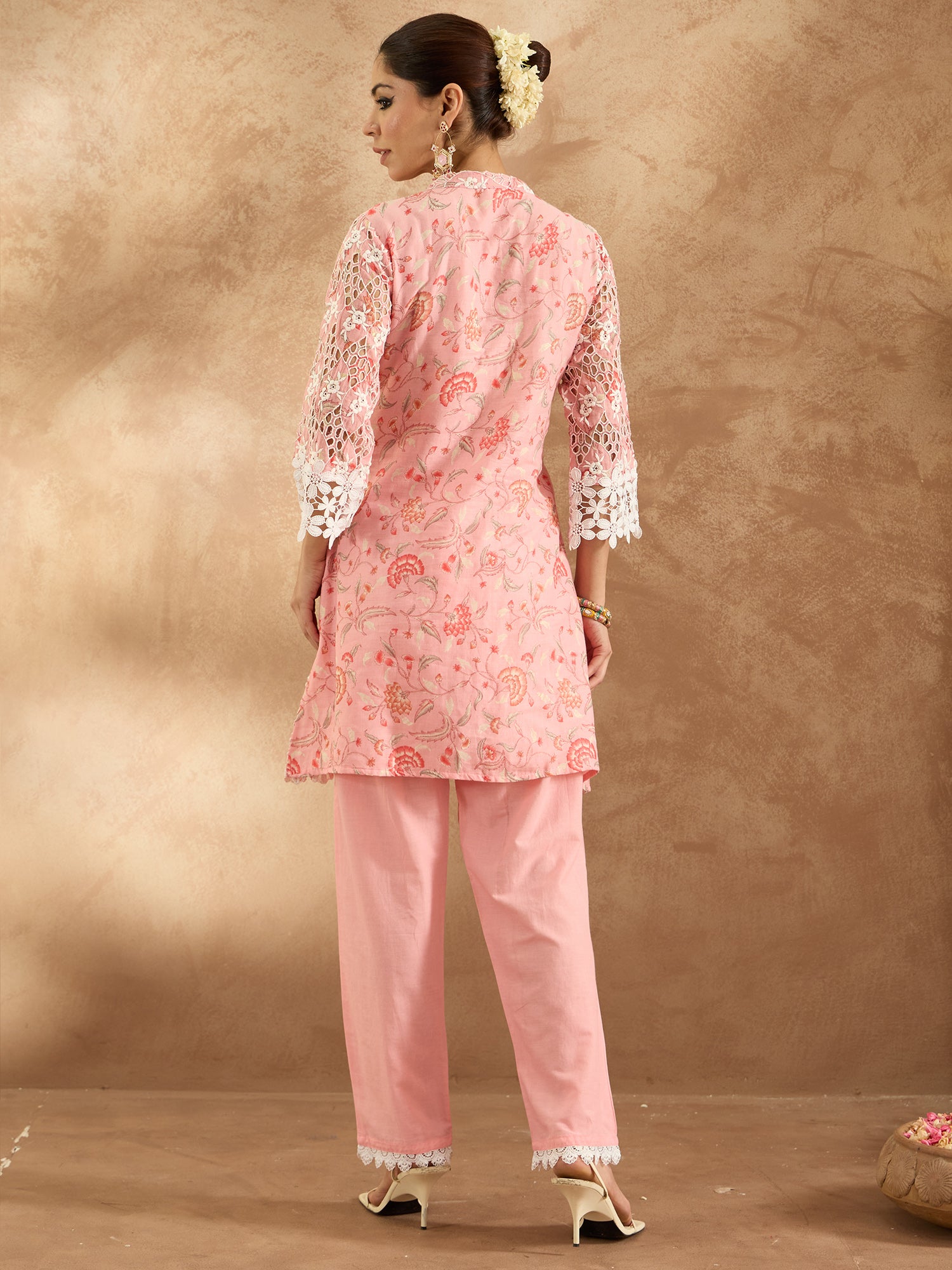 indo era, suit, kurta set for women, indo era kurta, kurta sets for ladies, summer dresses for women, 3 piece suit, cotton kurta set for women, new arrivals, women kurti plazo set, women in suit, kurta suit, floral kurta, short suit, spring summer, Pink Co-Ord