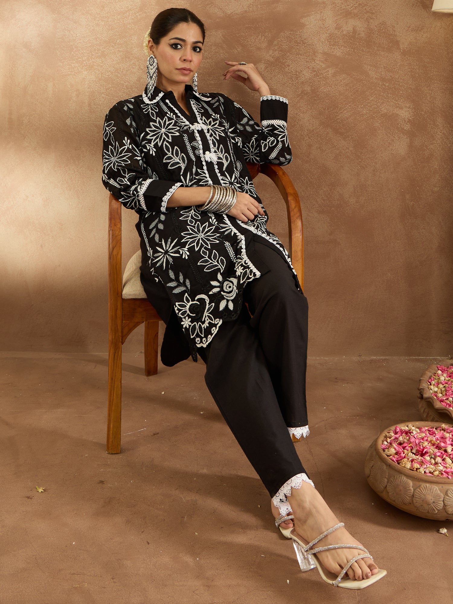 Black Co-Ords  For women,indo era, indoera, co ord set for women, women co-ords, summer wear for women, fusion dress, 