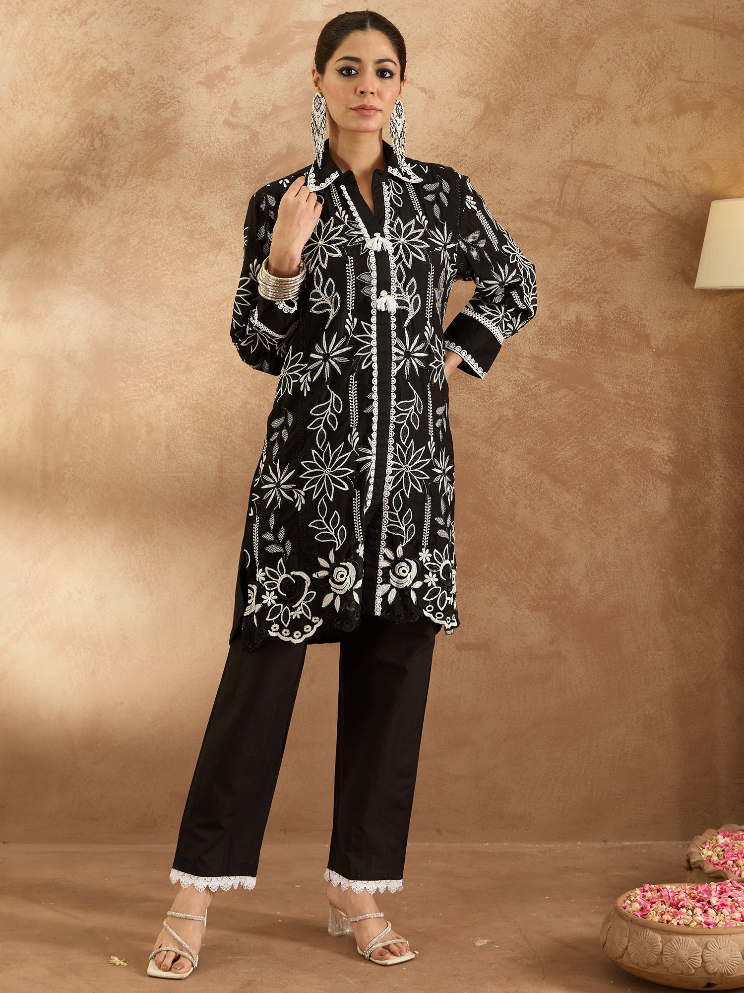 Black Co-Ords  For women,indo era, indoera, co ord set for women, women co-ords, summer wear for women, fusion dress, 